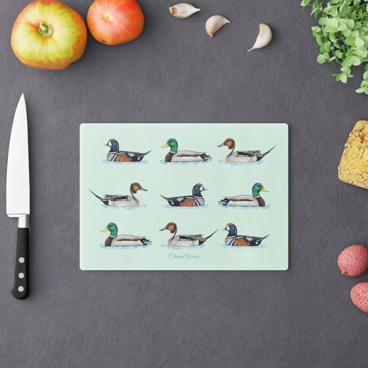 Duck Tempered Glass Cutting Board