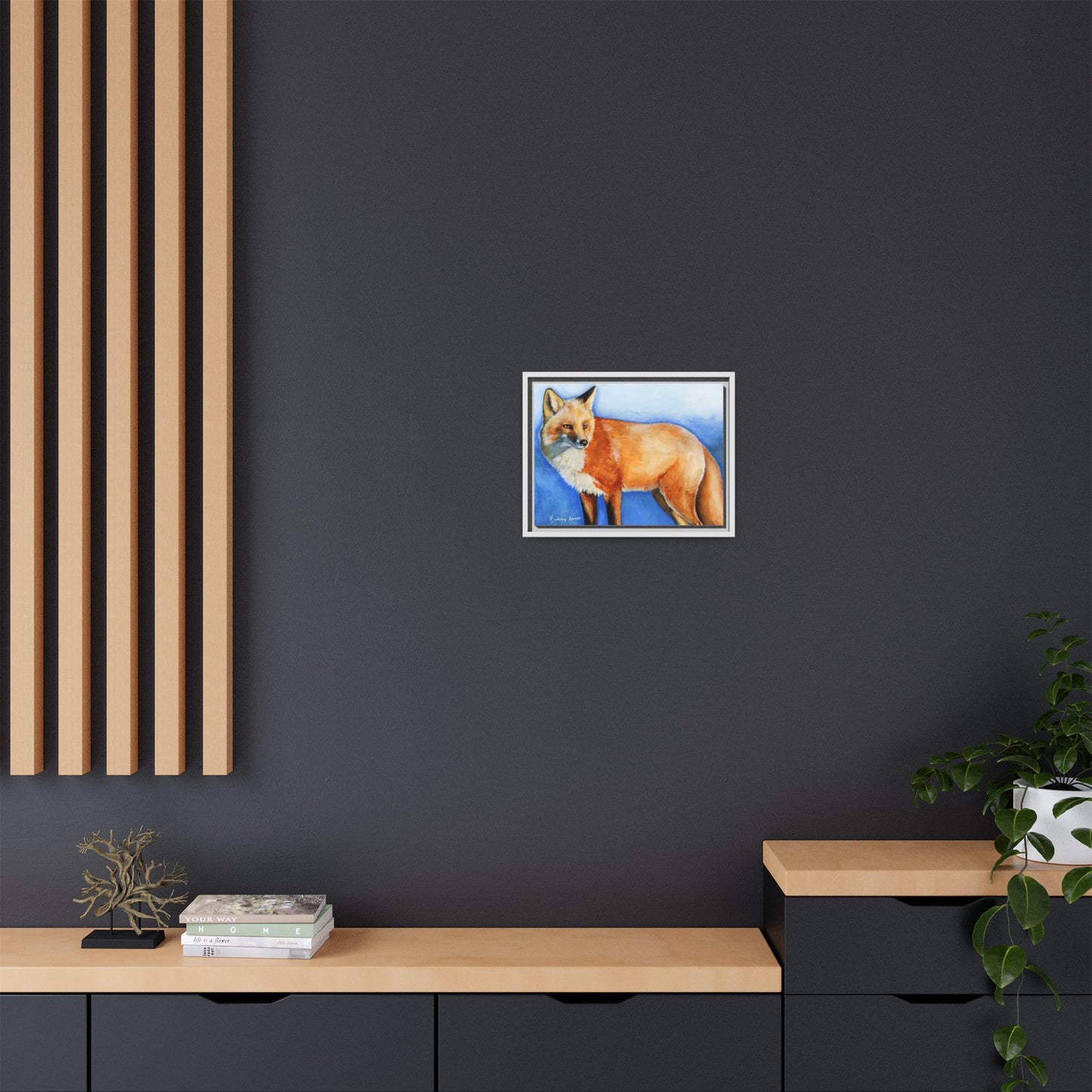 Fox Matte Canvas, Framed (Multi-color)