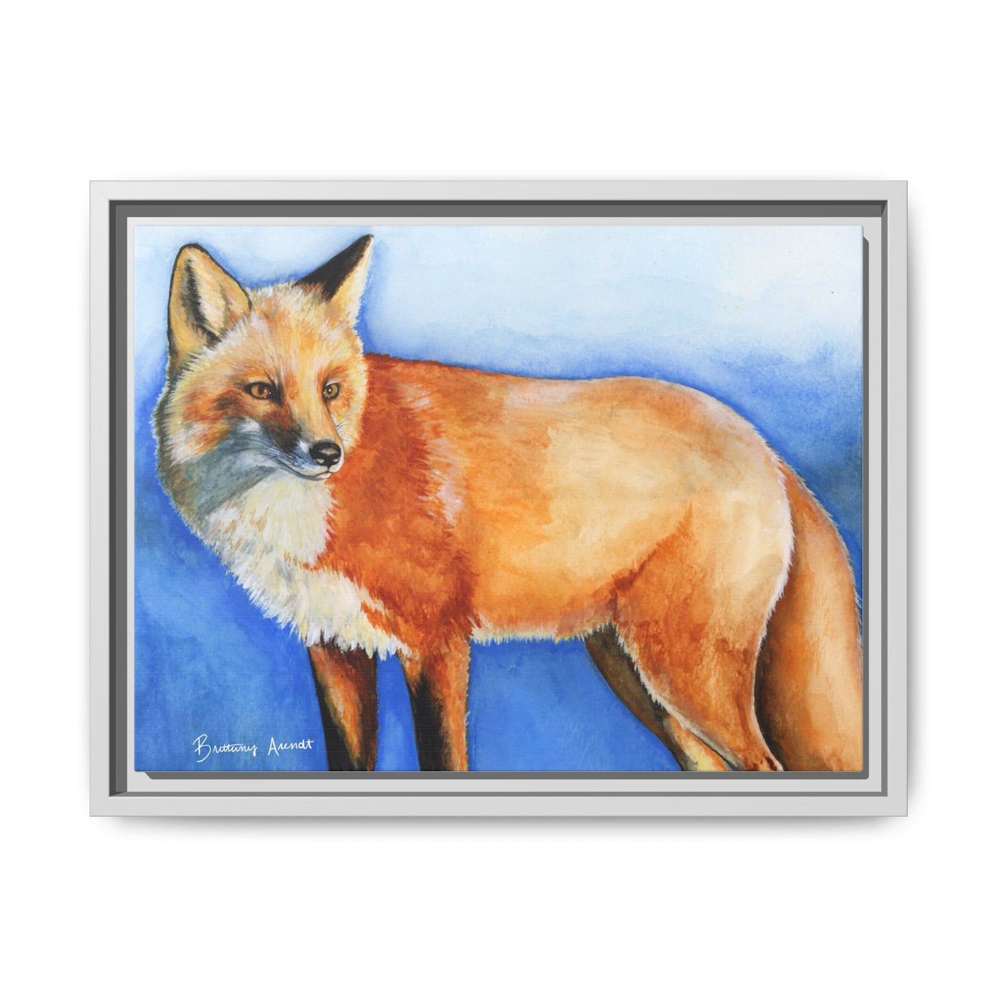 Fox Matte Canvas, Framed (Multi-color)