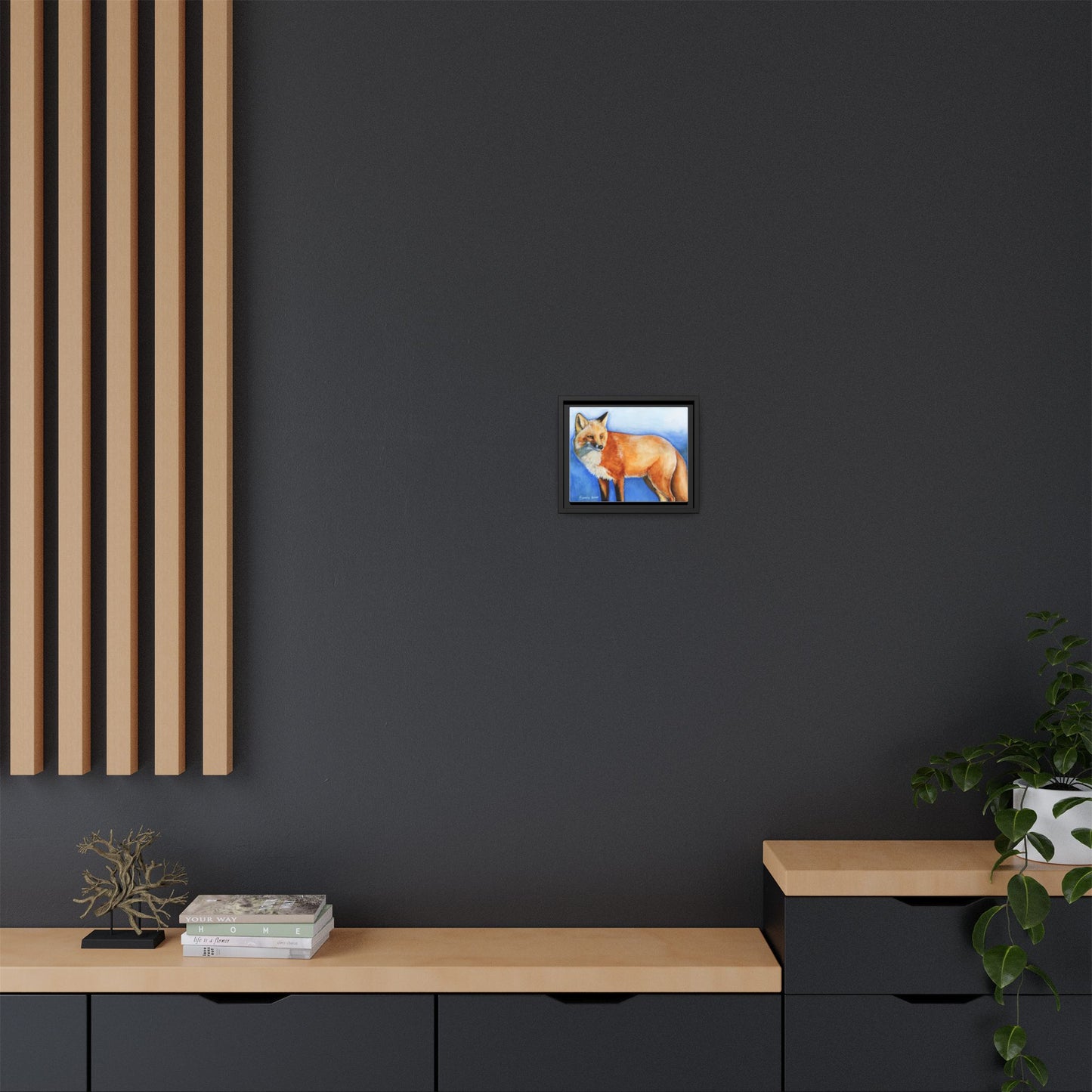 Fox Matte Canvas, Framed (Multi-color)