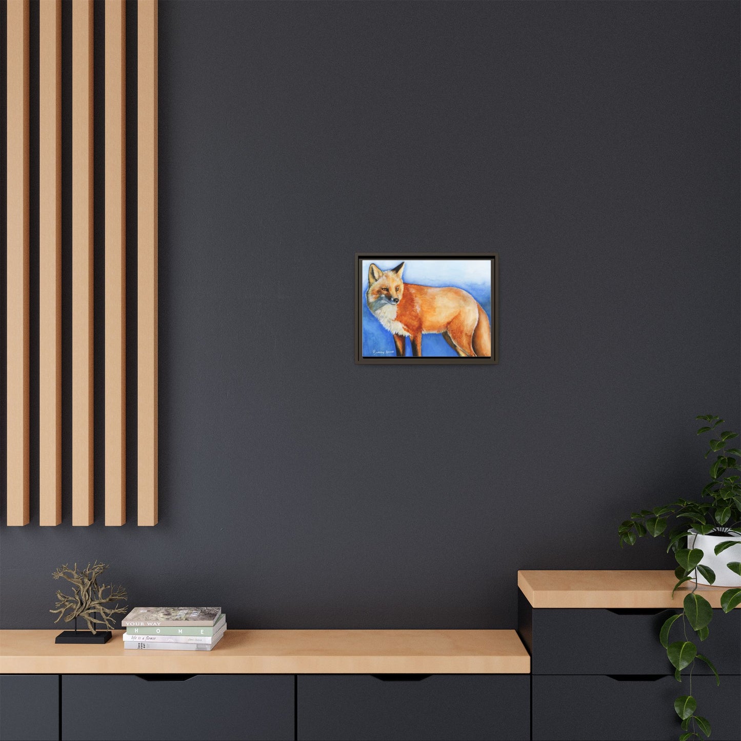 Fox Matte Canvas, Framed (Multi-color)