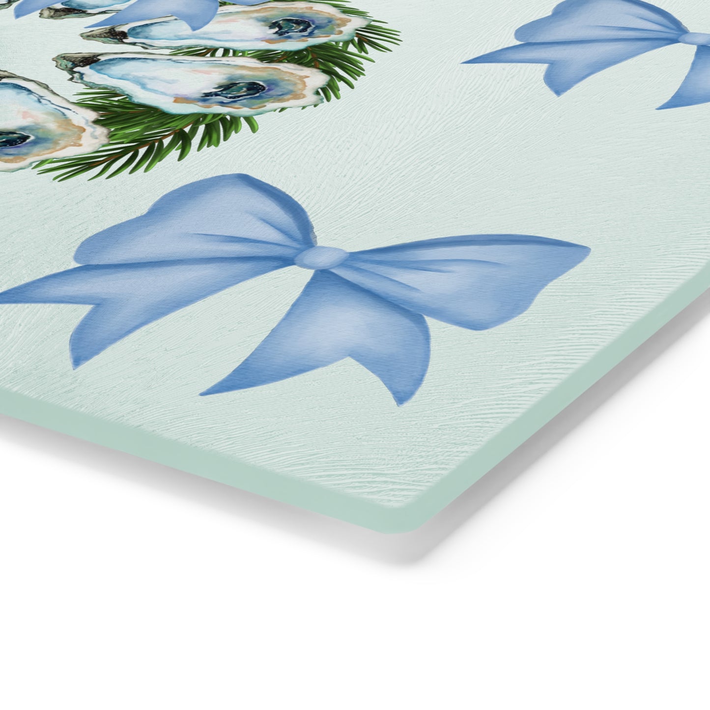 Oyster Wreath Tempered Glass Cutting Board