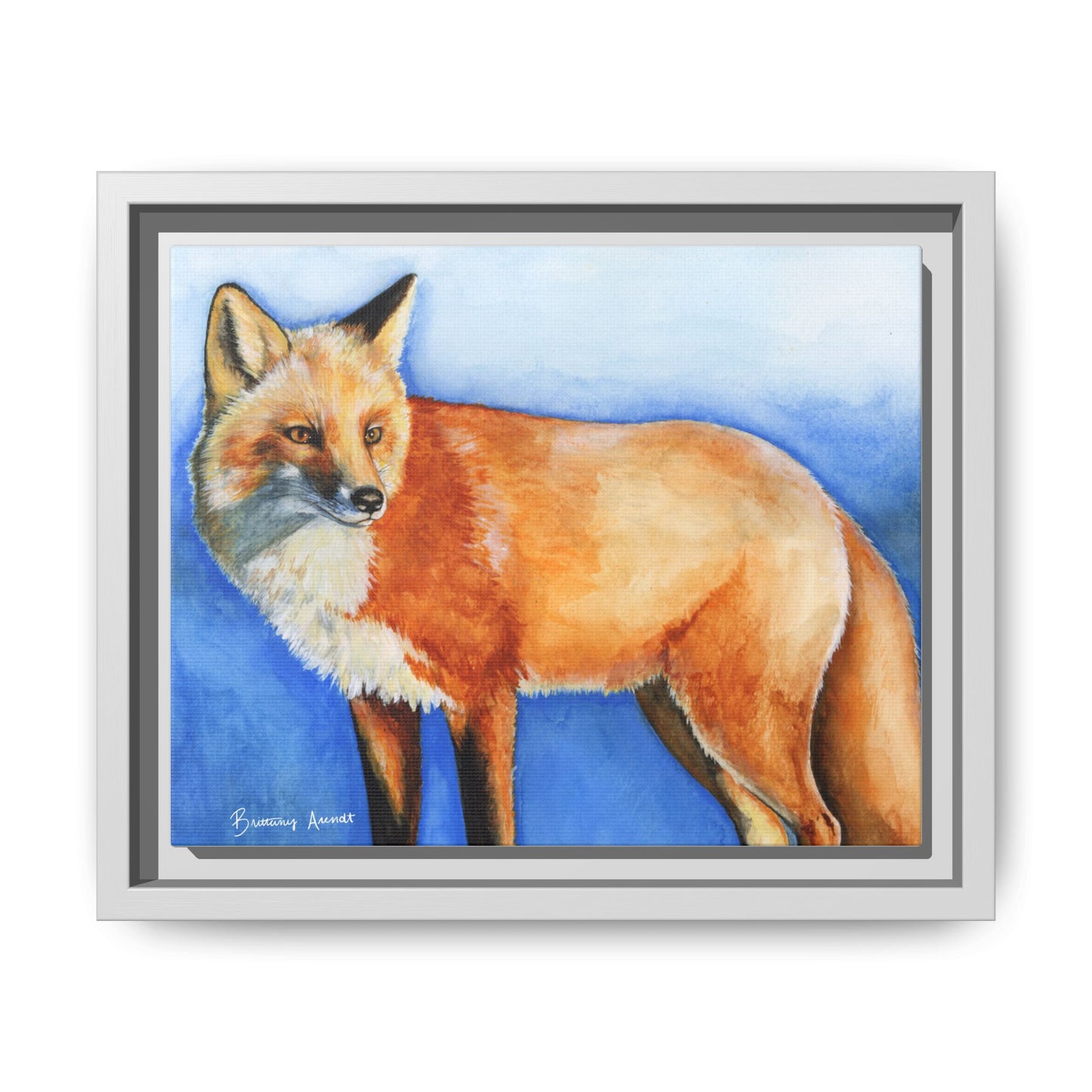Fox Matte Canvas, Framed (Multi-color)