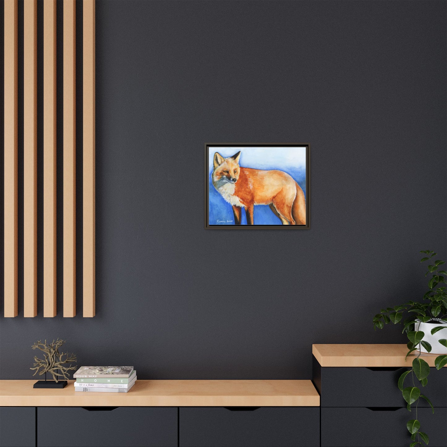 Fox Matte Canvas, Framed (Multi-color)
