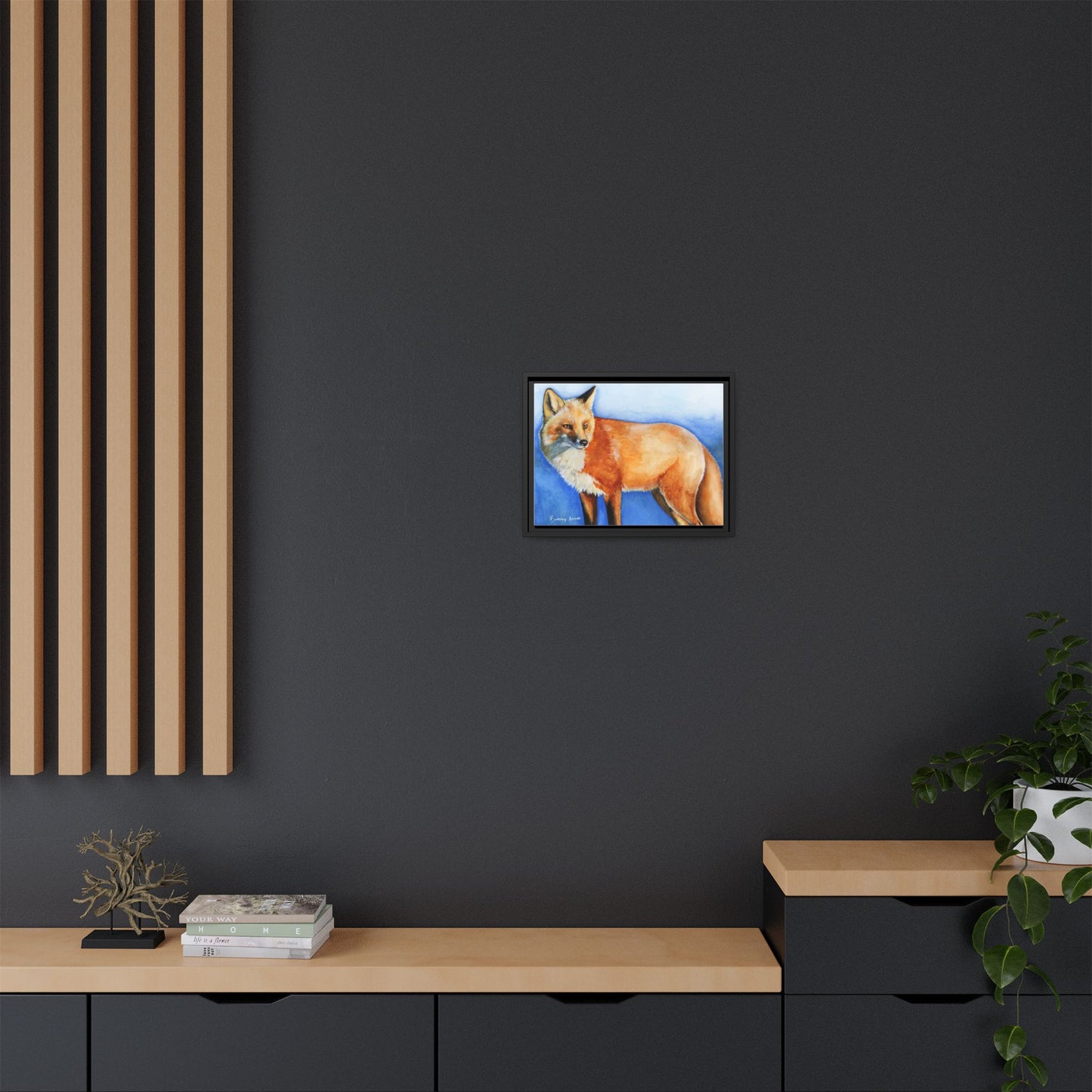 Fox Matte Canvas, Framed (Multi-color)