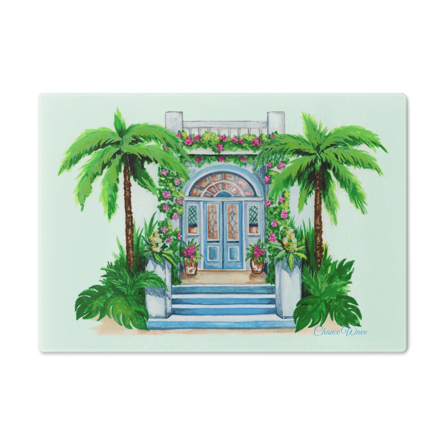 Door to Paradise Tempered Glass Cutting Board