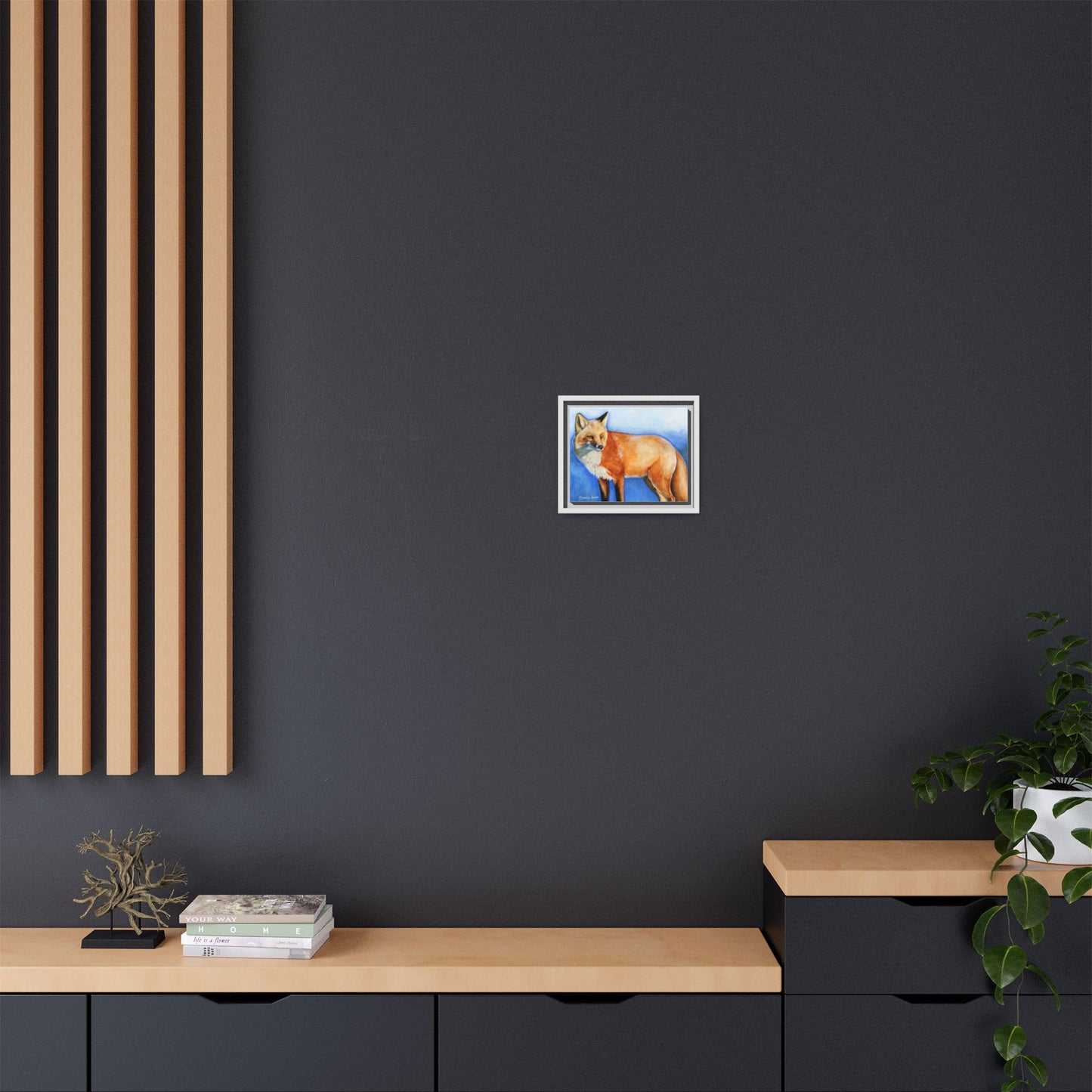 Fox Matte Canvas, Framed (Multi-color)