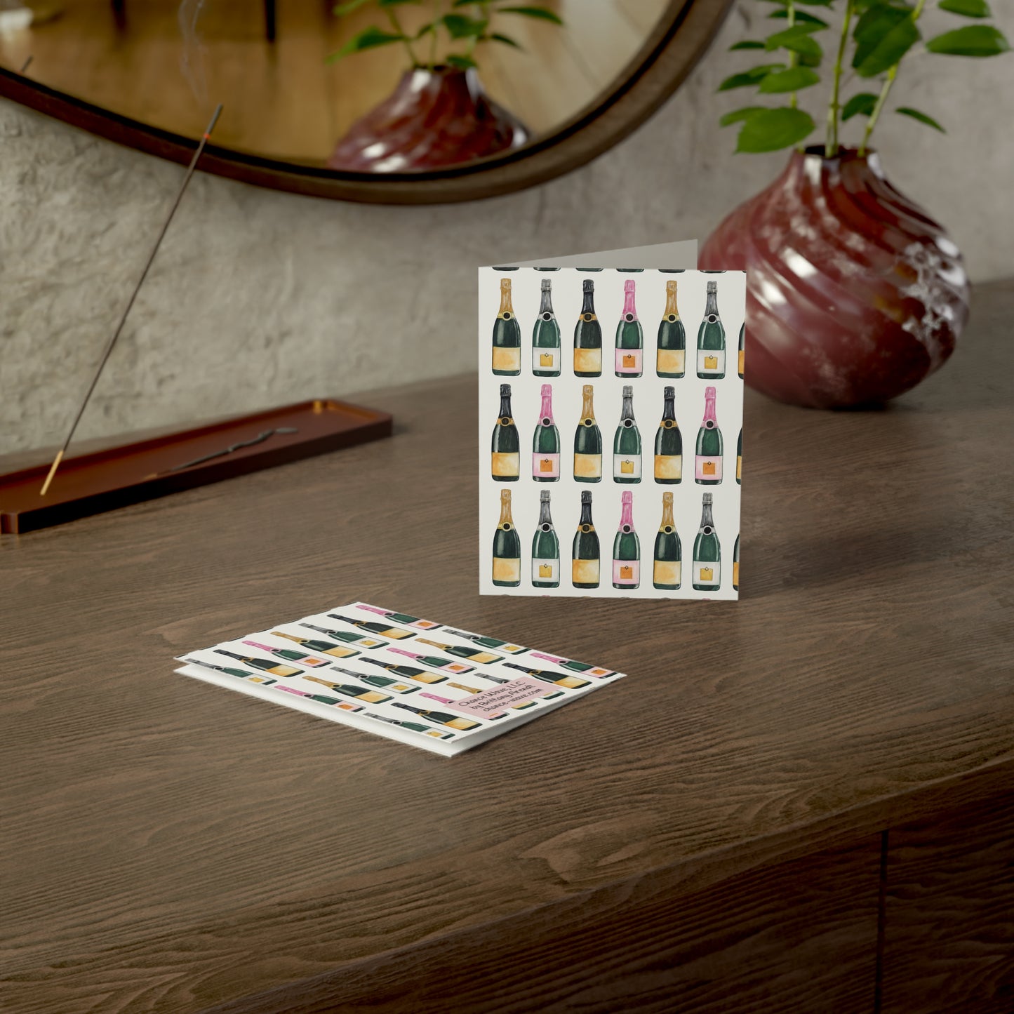 Champagne Pattern Notecards (10 and 30pcs)