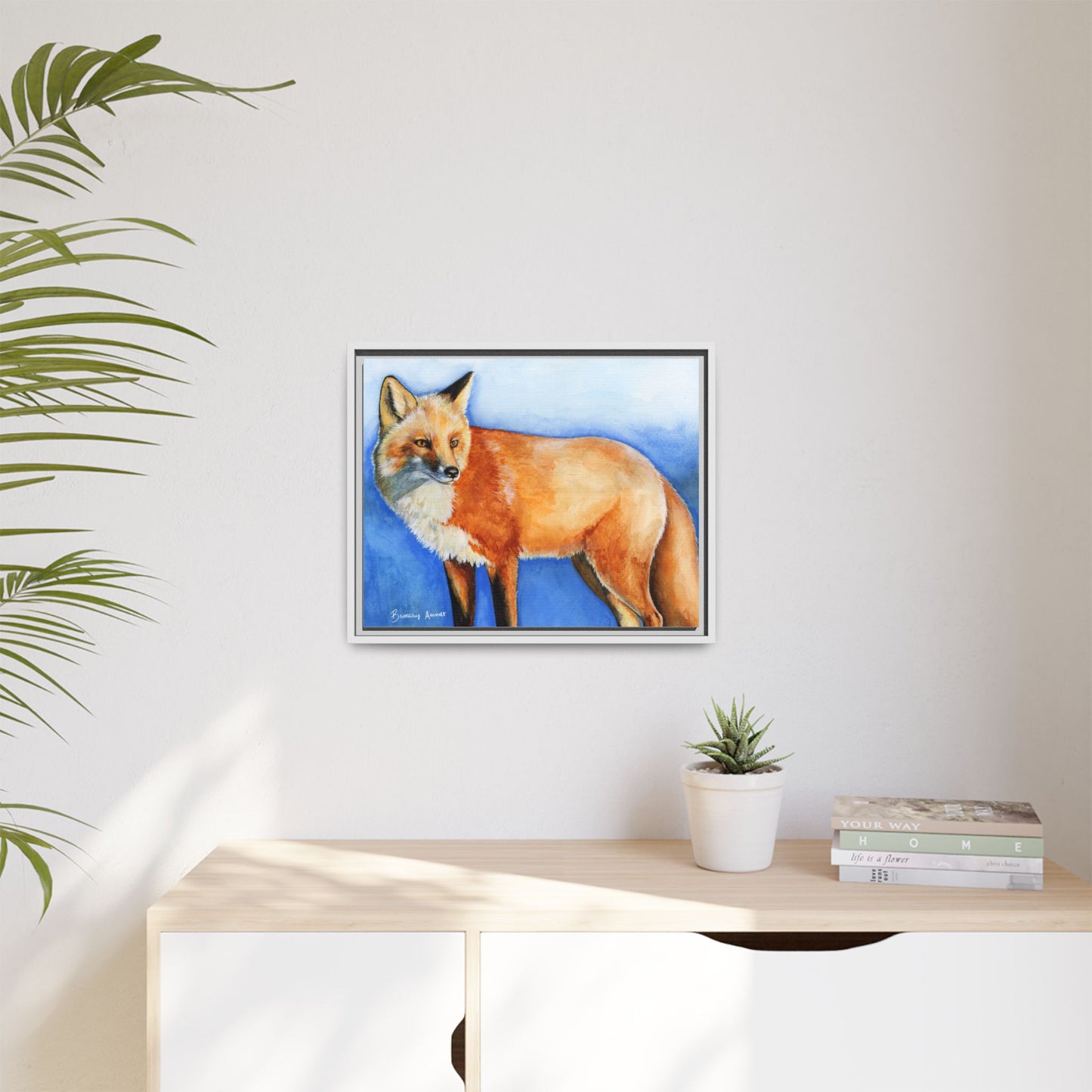 Fox Matte Canvas, Framed (Multi-color)