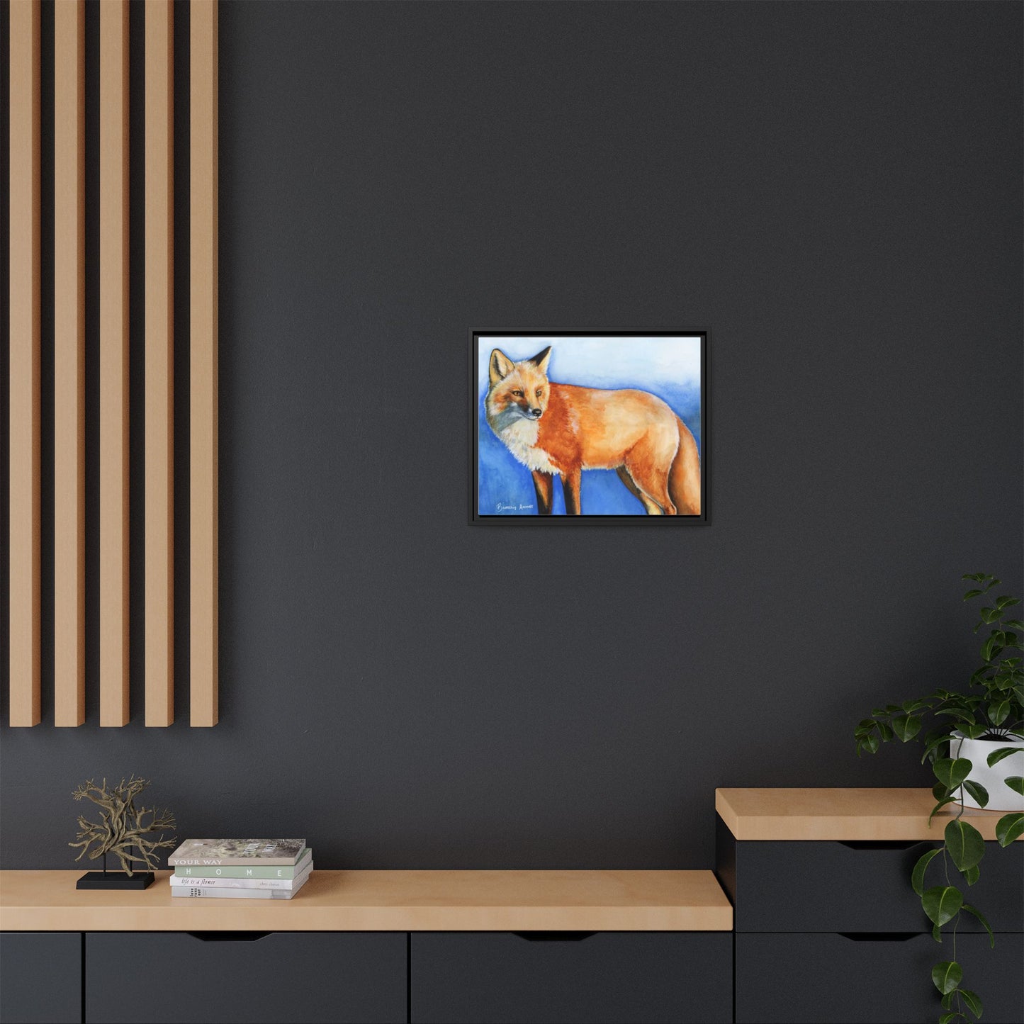 Fox Matte Canvas, Framed (Multi-color)