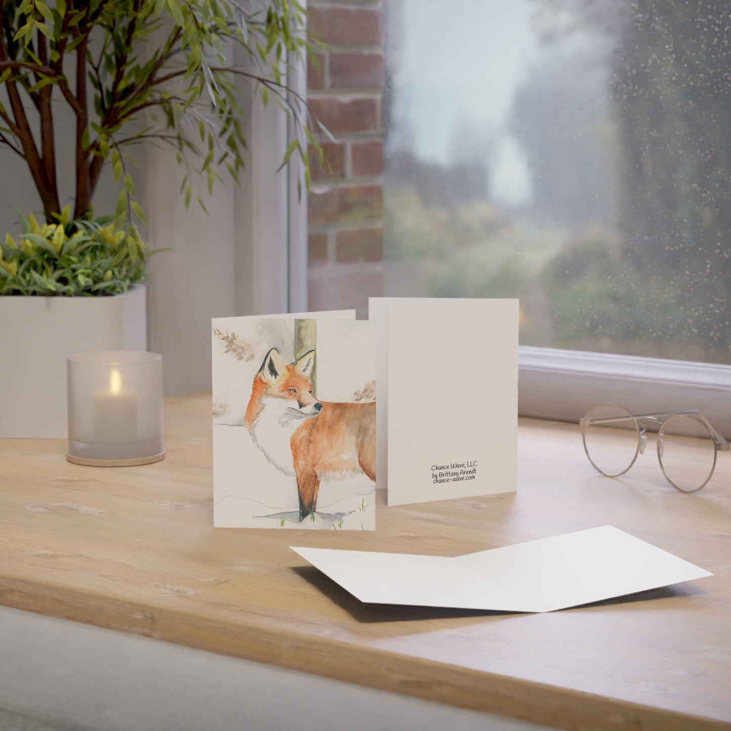 Vertical Fox Notecards (10 and 30pcs)