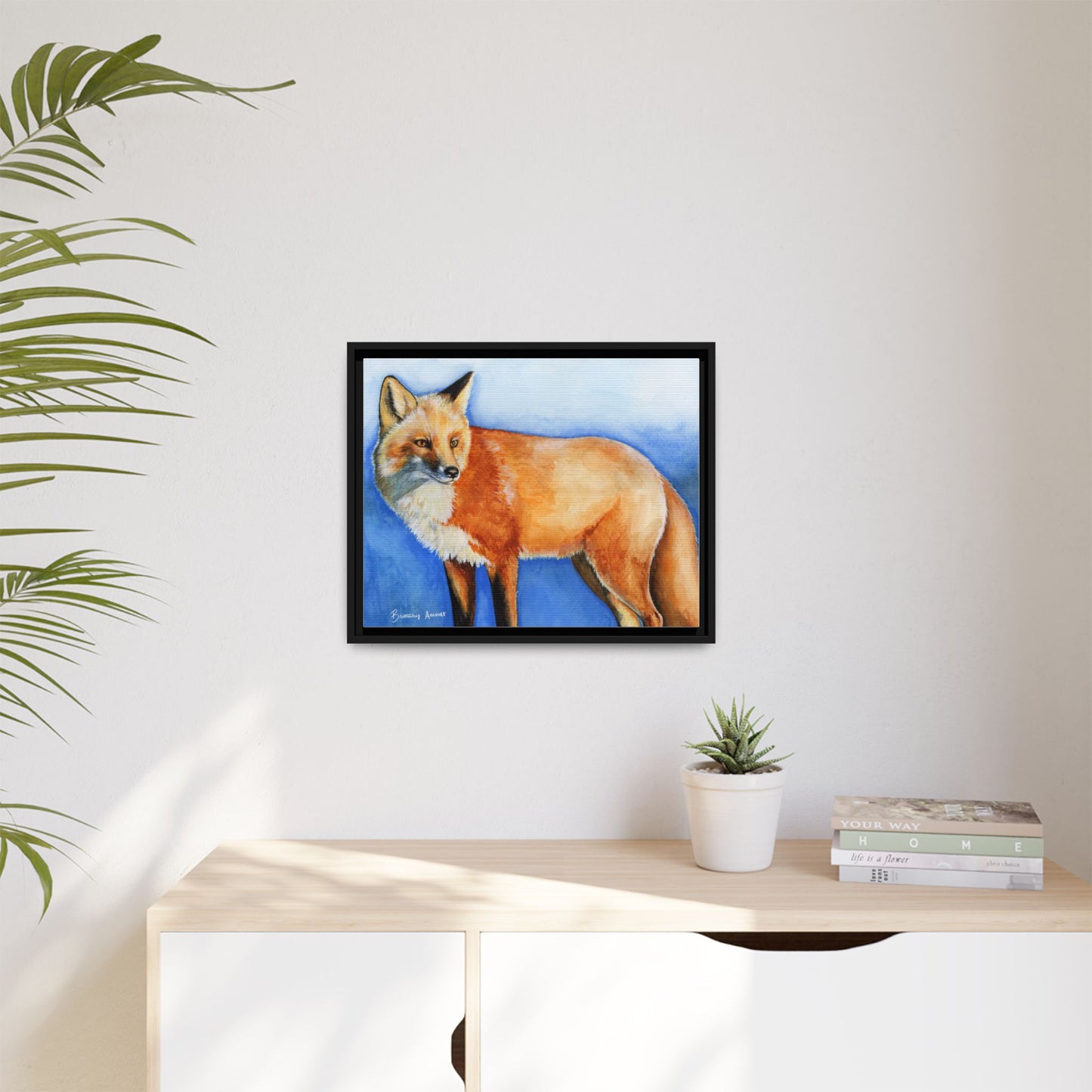 Fox Matte Canvas, Framed (Multi-color)