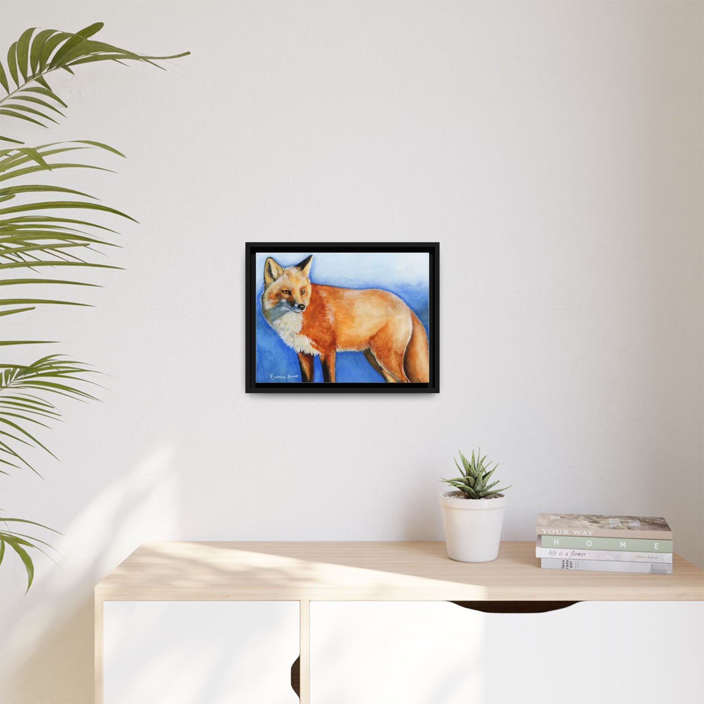 Fox Matte Canvas, Framed (Multi-color)