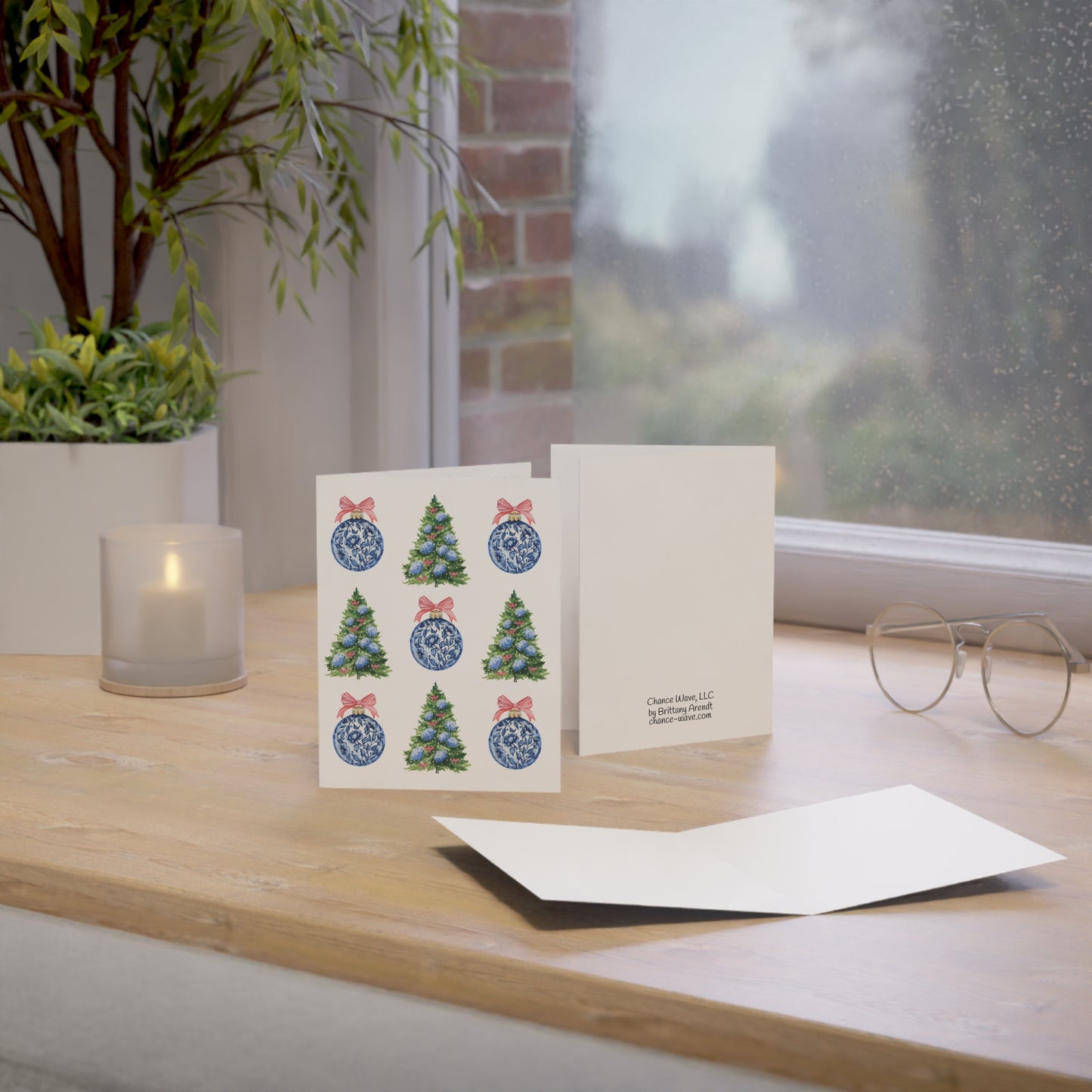 Ornament Tree Pattern Notecards (10 and 30pcs)