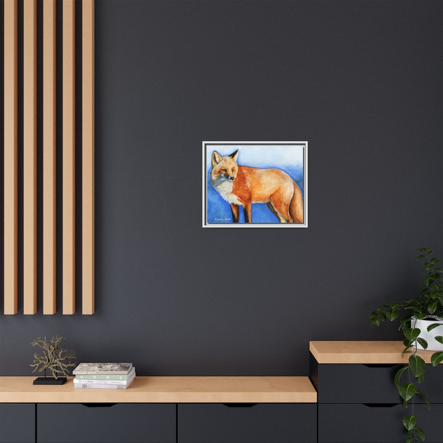 Fox Matte Canvas, Framed (Multi-color)