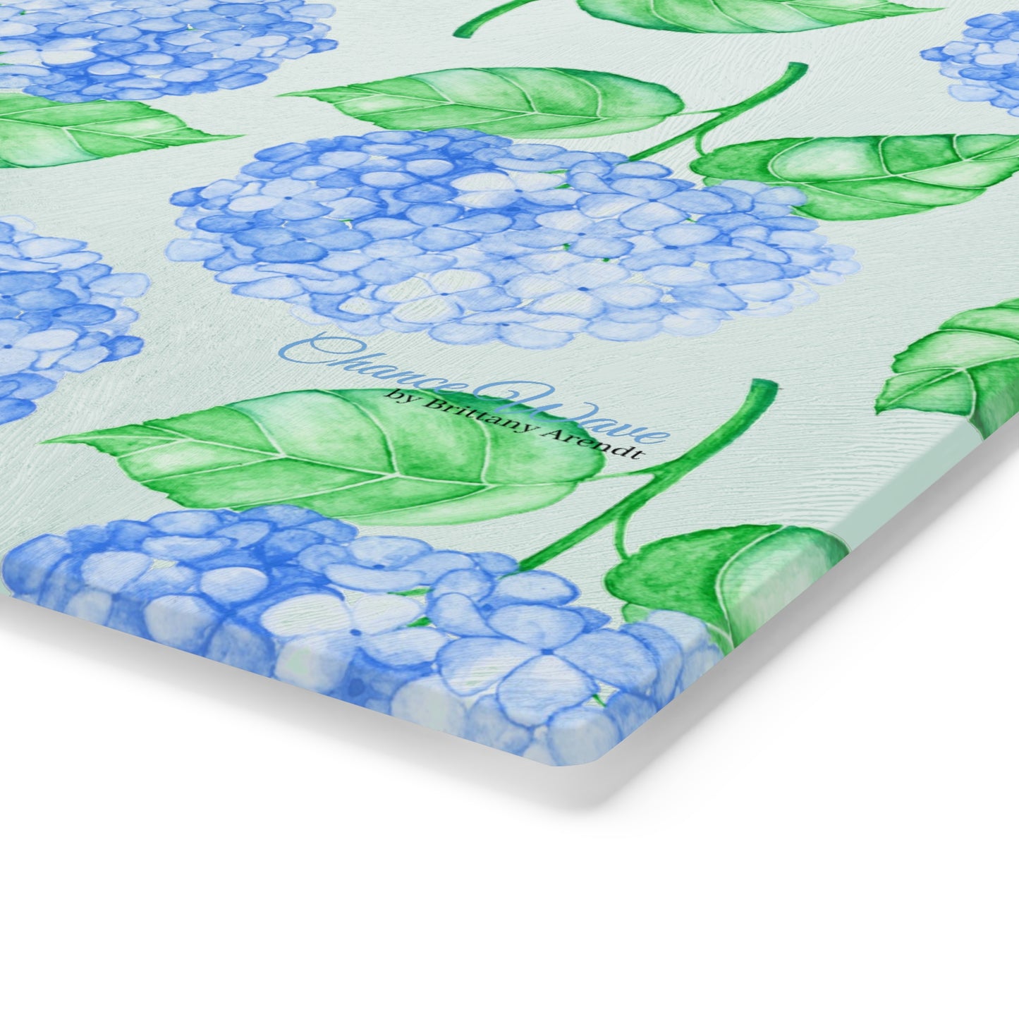 Hydrangea Tempered Glass Cutting Board