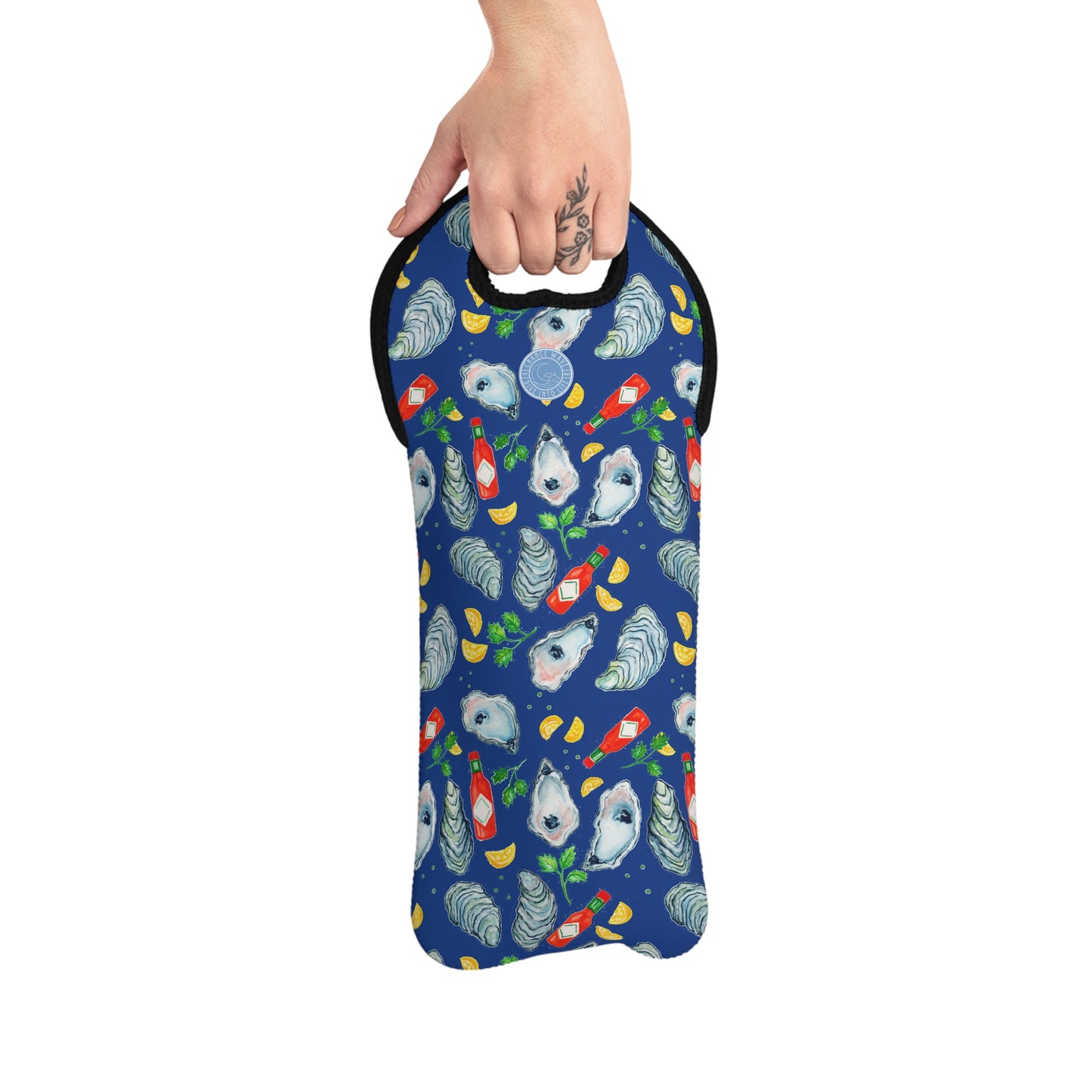 Oyster Platter Pattern Wine Tote Bag
