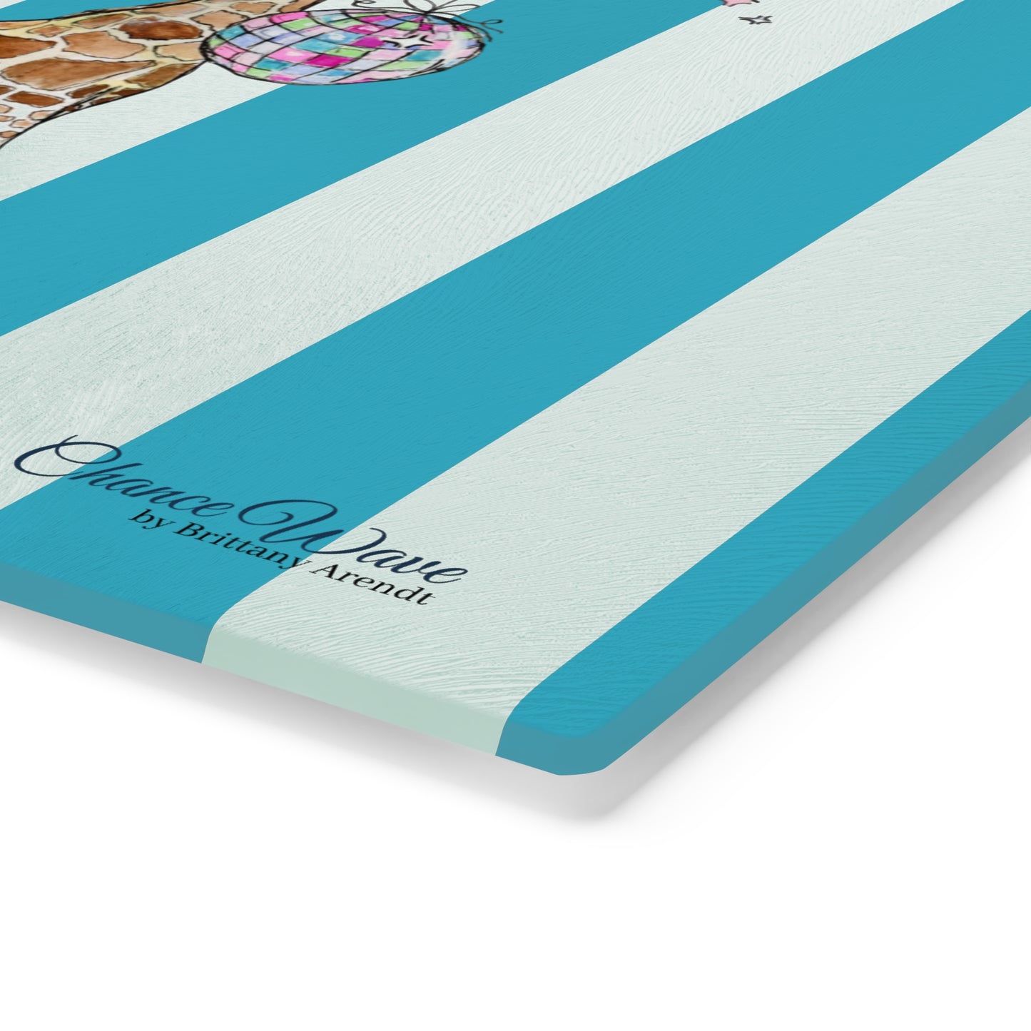 Giraffe Party Animal Tempered Glass Cutting Board