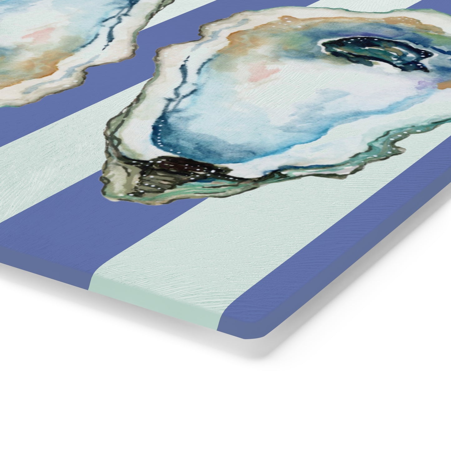 Oyster Striped Tempered Glass Cutting Board