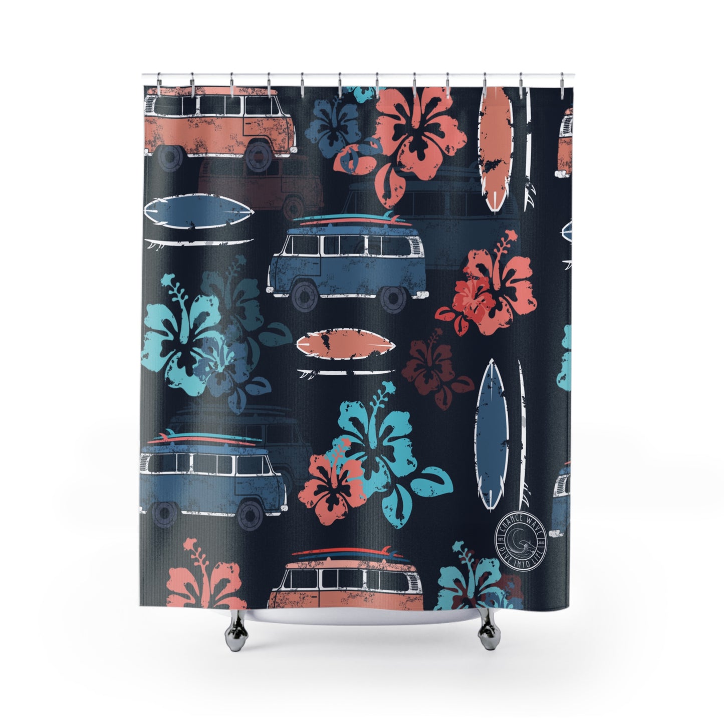 Surf Pattern Shower Curtain