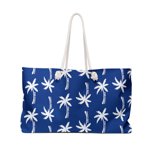 Navy Palm Weekender Bag