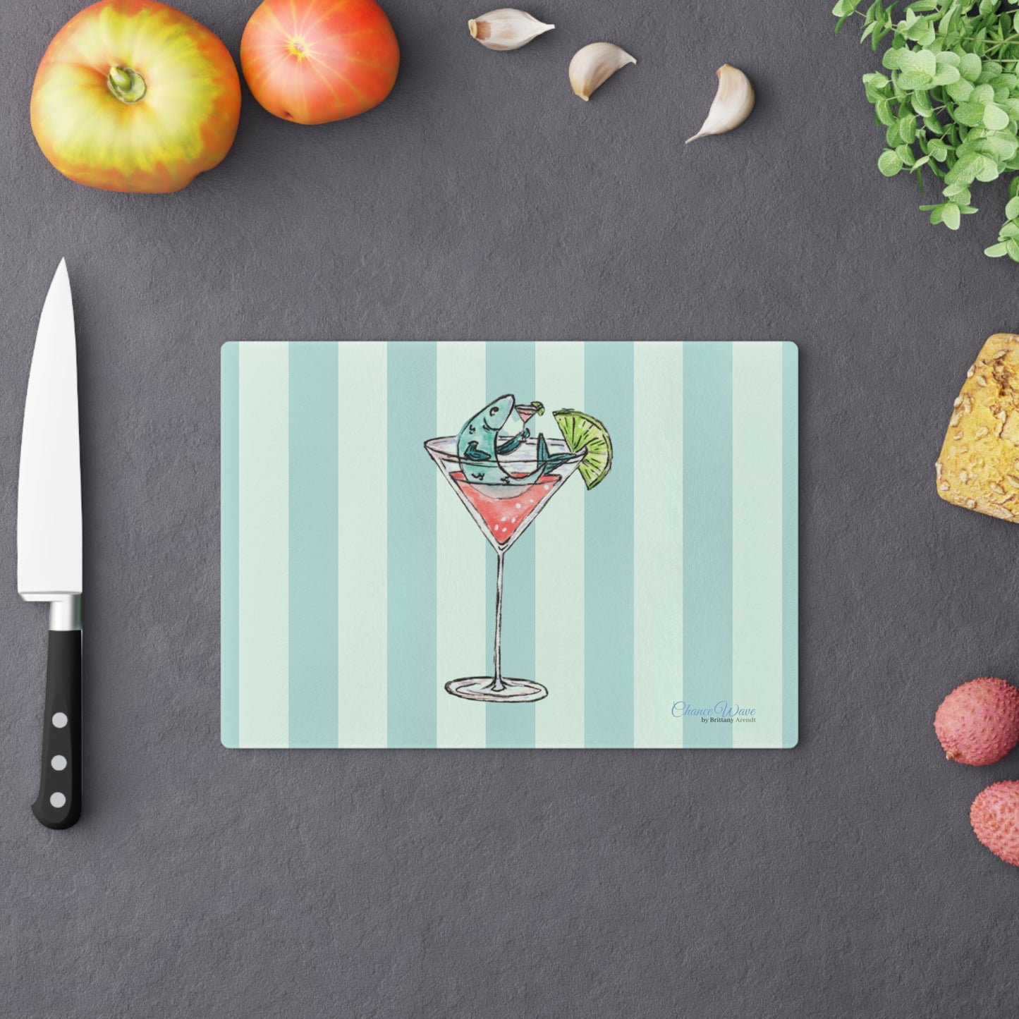 Party Animal Tempered Glass Cutting Board