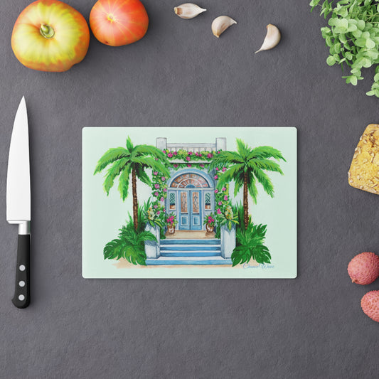Door to Paradise Tempered Glass Cutting Board