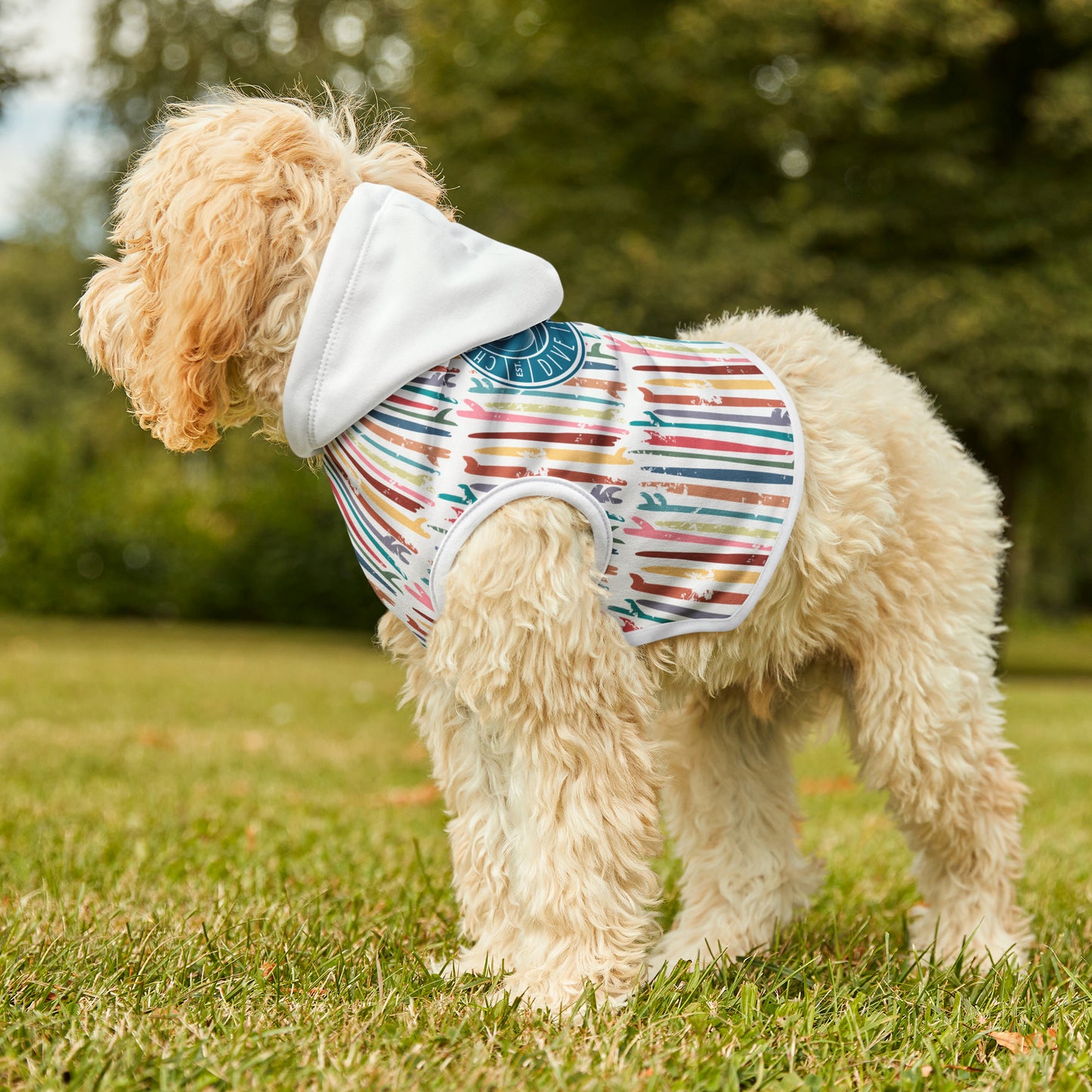 Surf Board Dog Hoodie