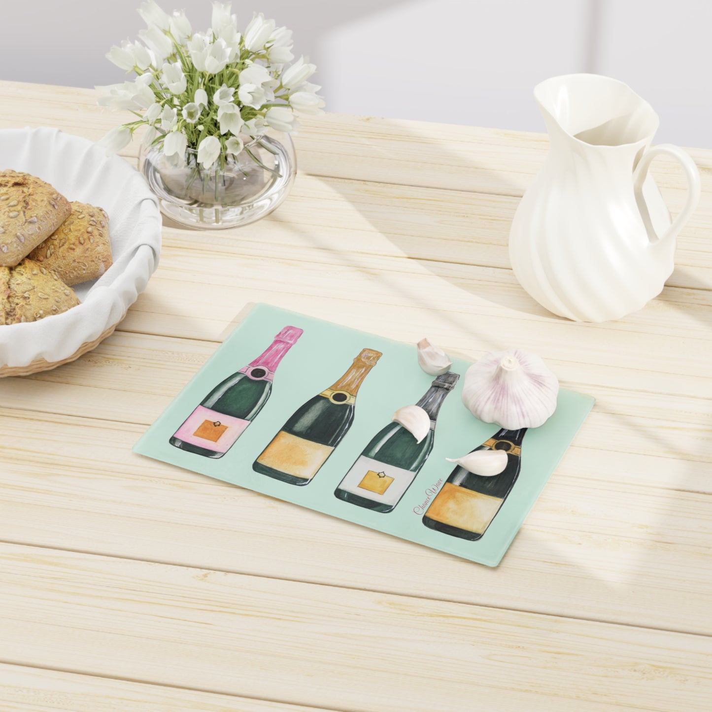 Champagne Tempered Glass Cutting Board