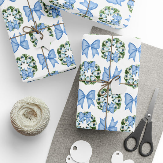 Oyster Wreath & Bow Wrapping Paper