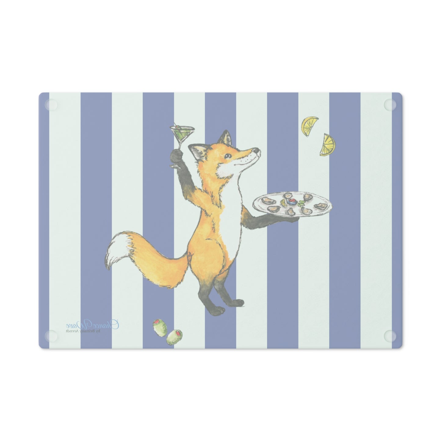 Fox party animal Tempered Glass Cutting Board