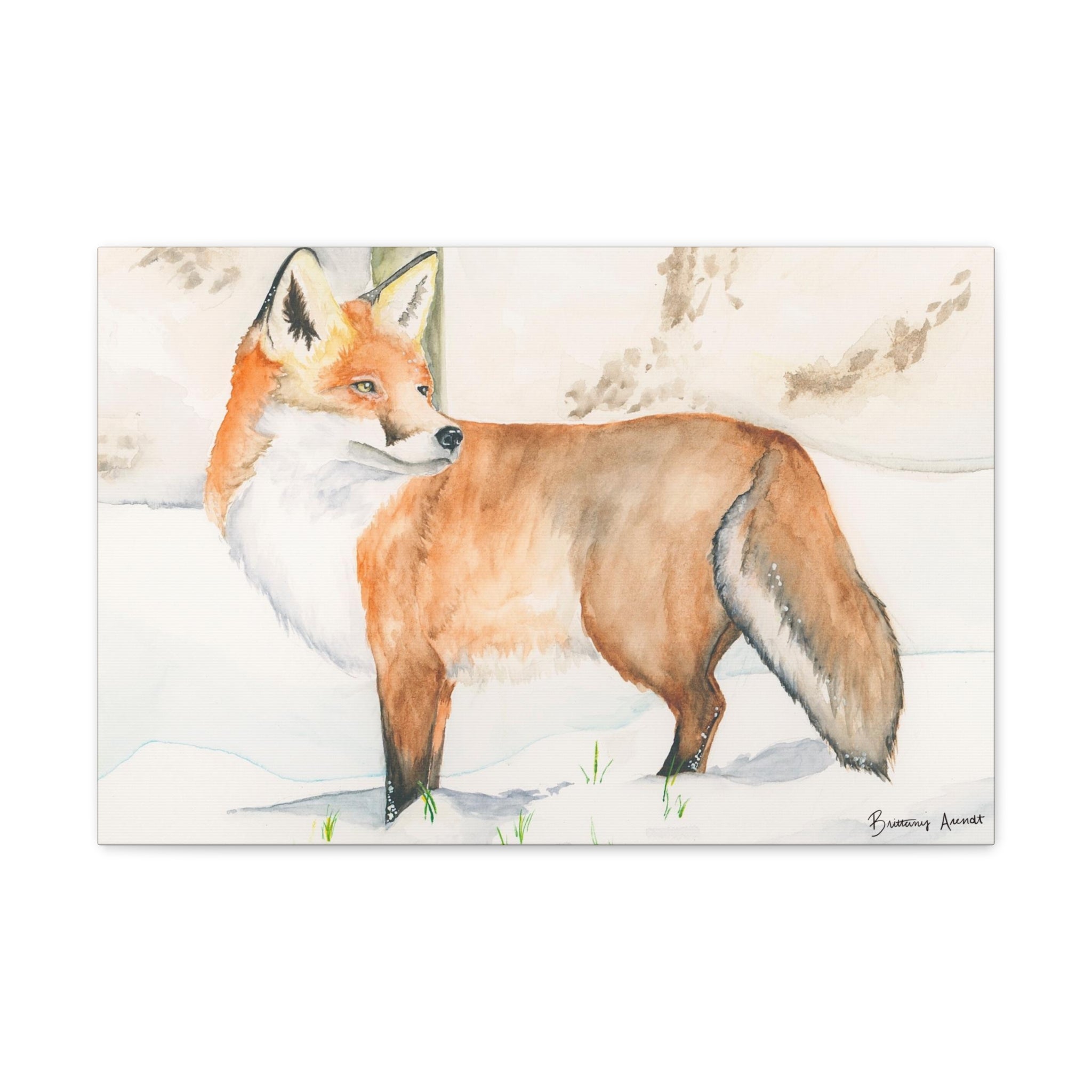 Fox Watercolor Canvas Wrap Wall Art, Gallery Canvas Wrap Fox Art, Woodland Fox Canvas good Wrap, Animal Wall Art, Fox Art Print Canvas Wrap