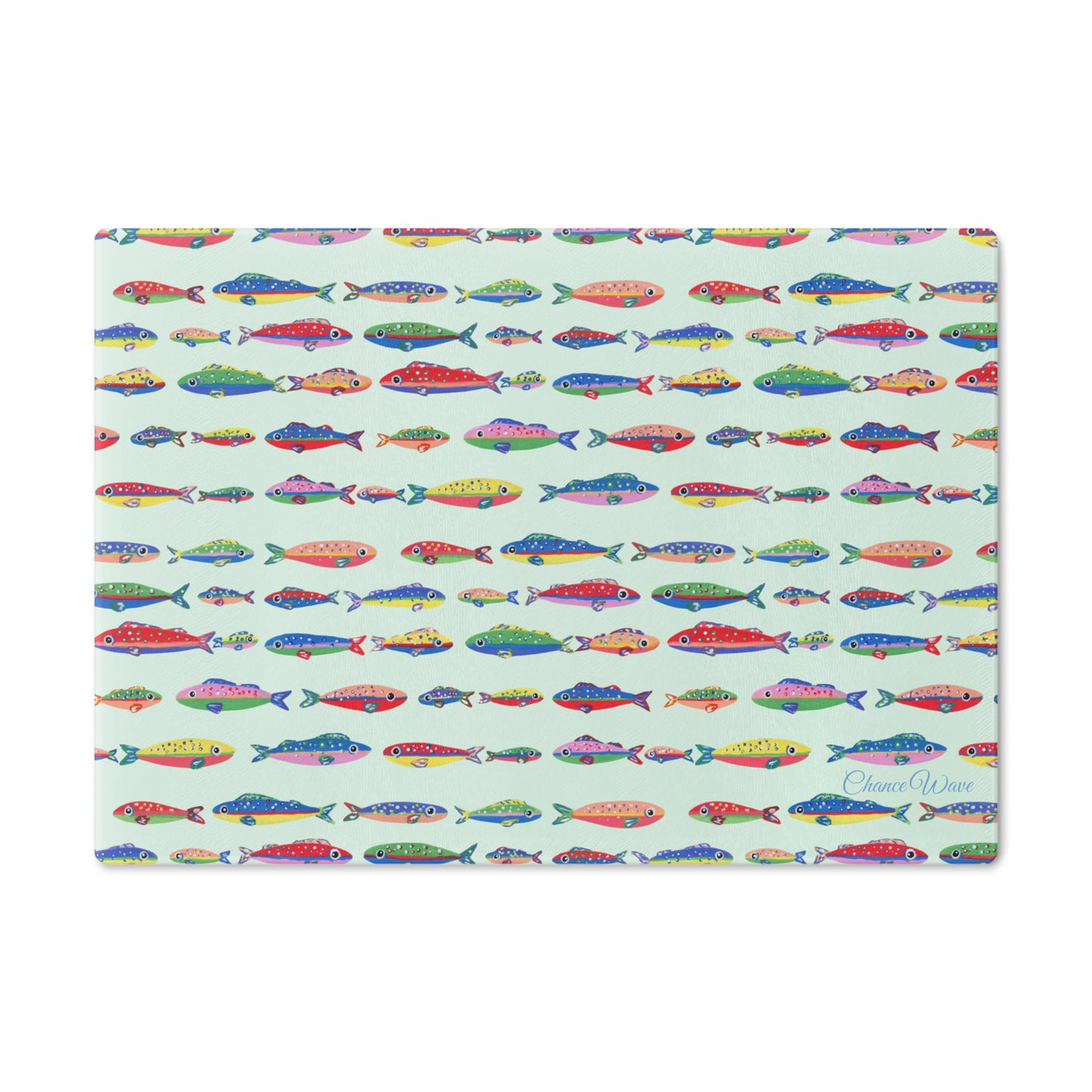 Fishy Tempered Glass Cutting Board