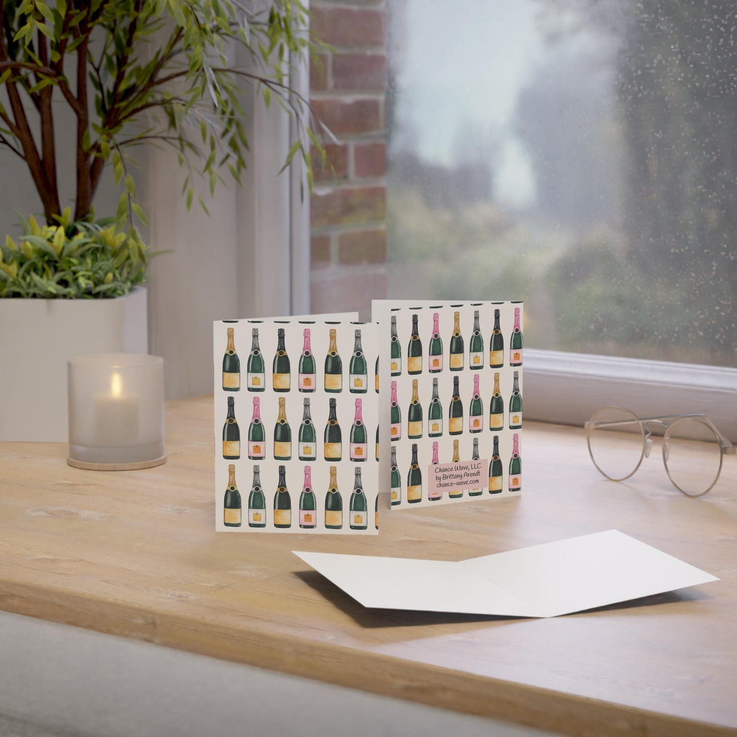 Champagne Pattern Notecards (10 and 30pcs)