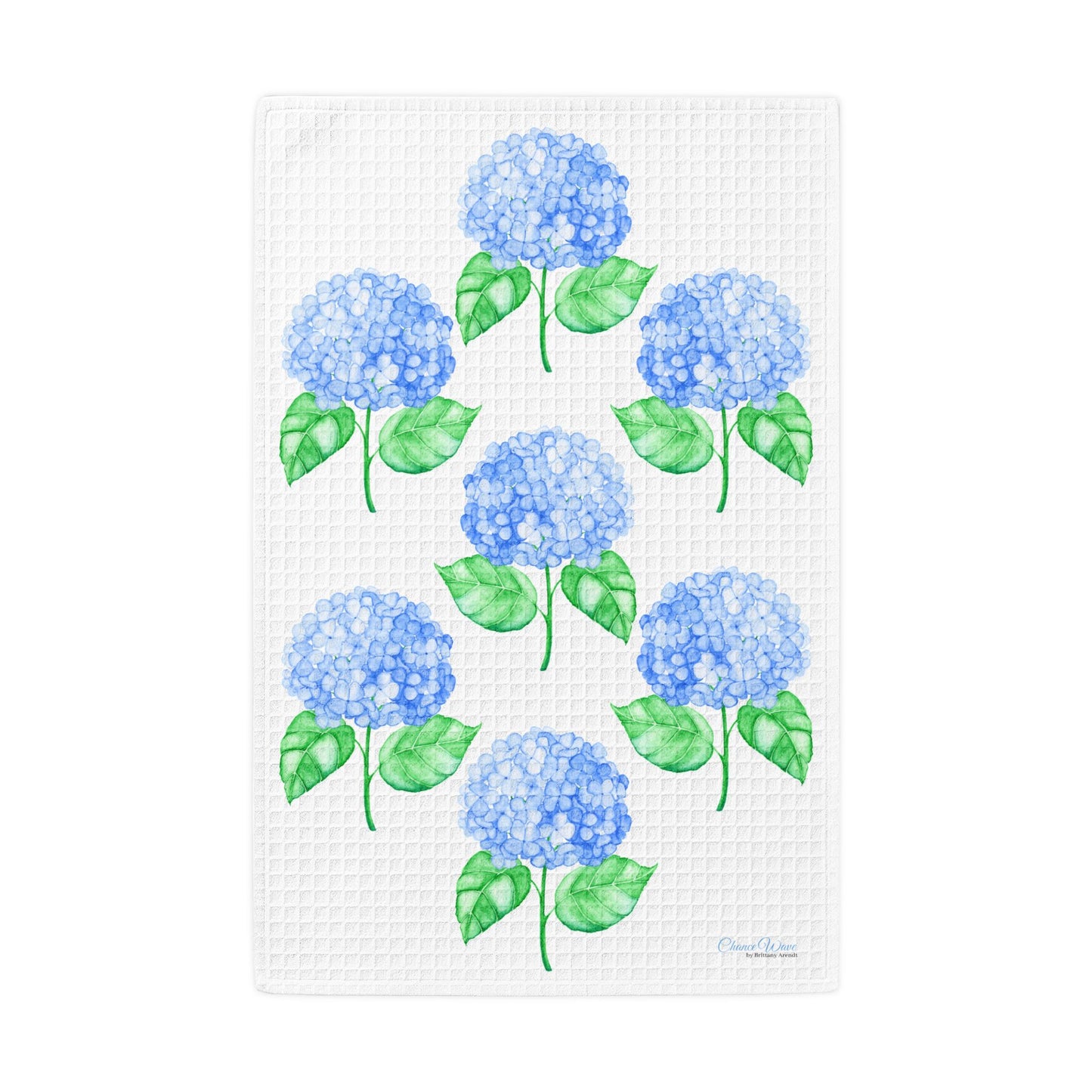 Hydrangea Waffle Weave Kitchen Hand Towel