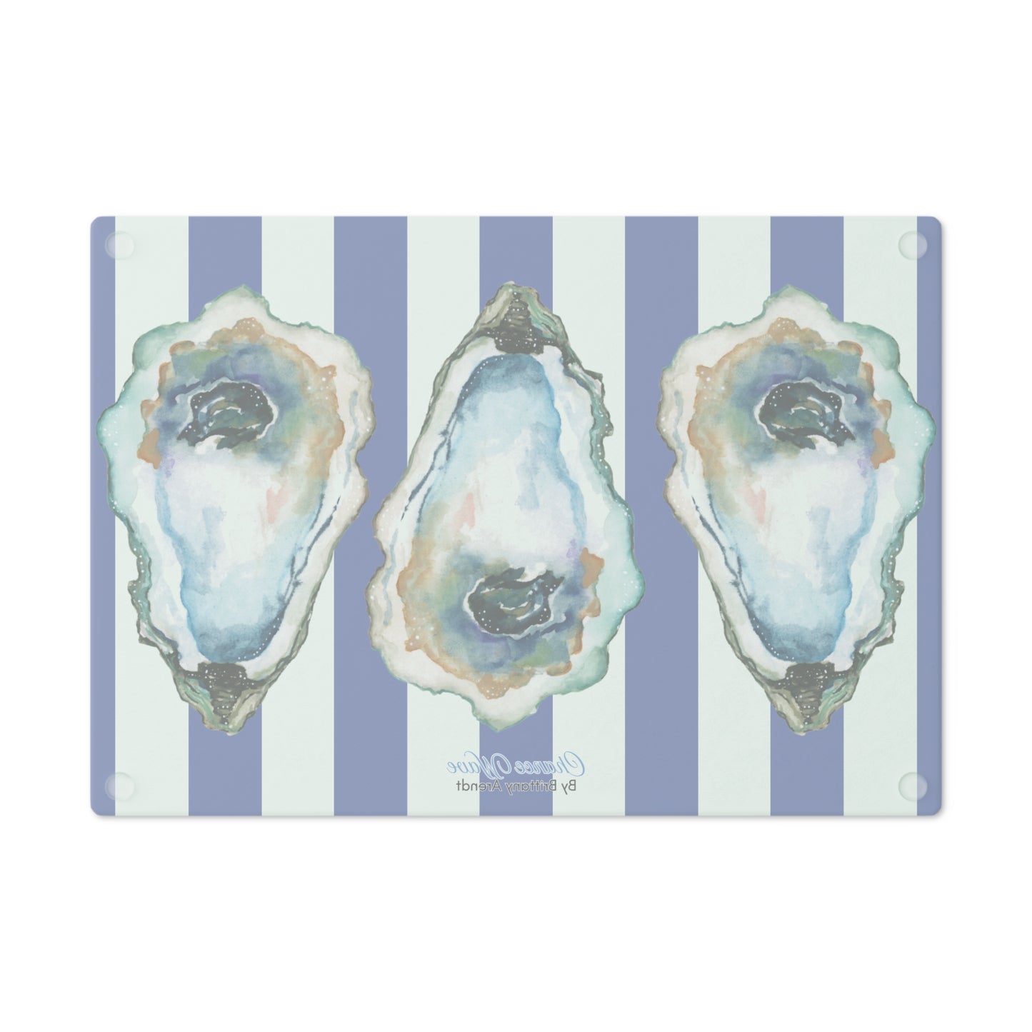 Oyster Striped Tempered Glass Cutting Board