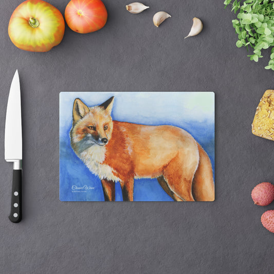 Fox Tempered Glass Cutting Board