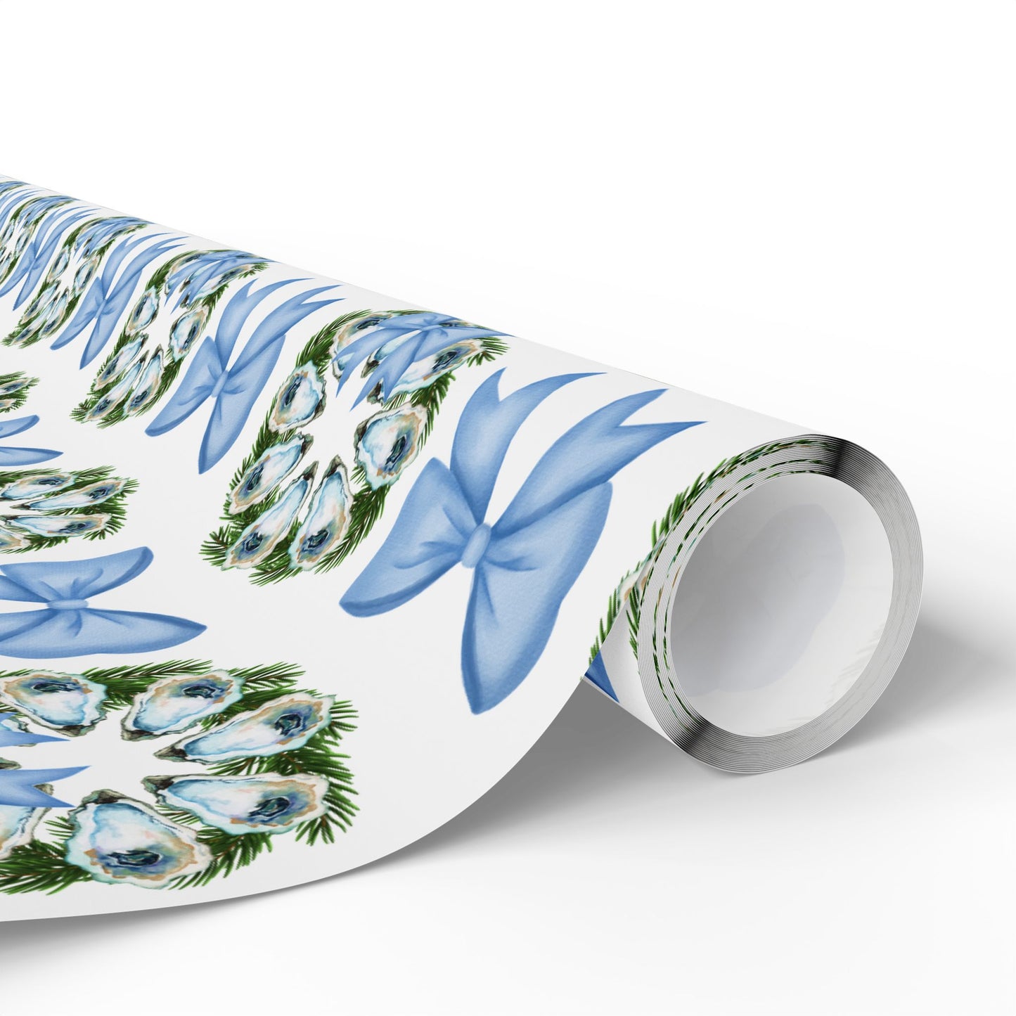 Oyster Wreath & Bow Wrapping Paper