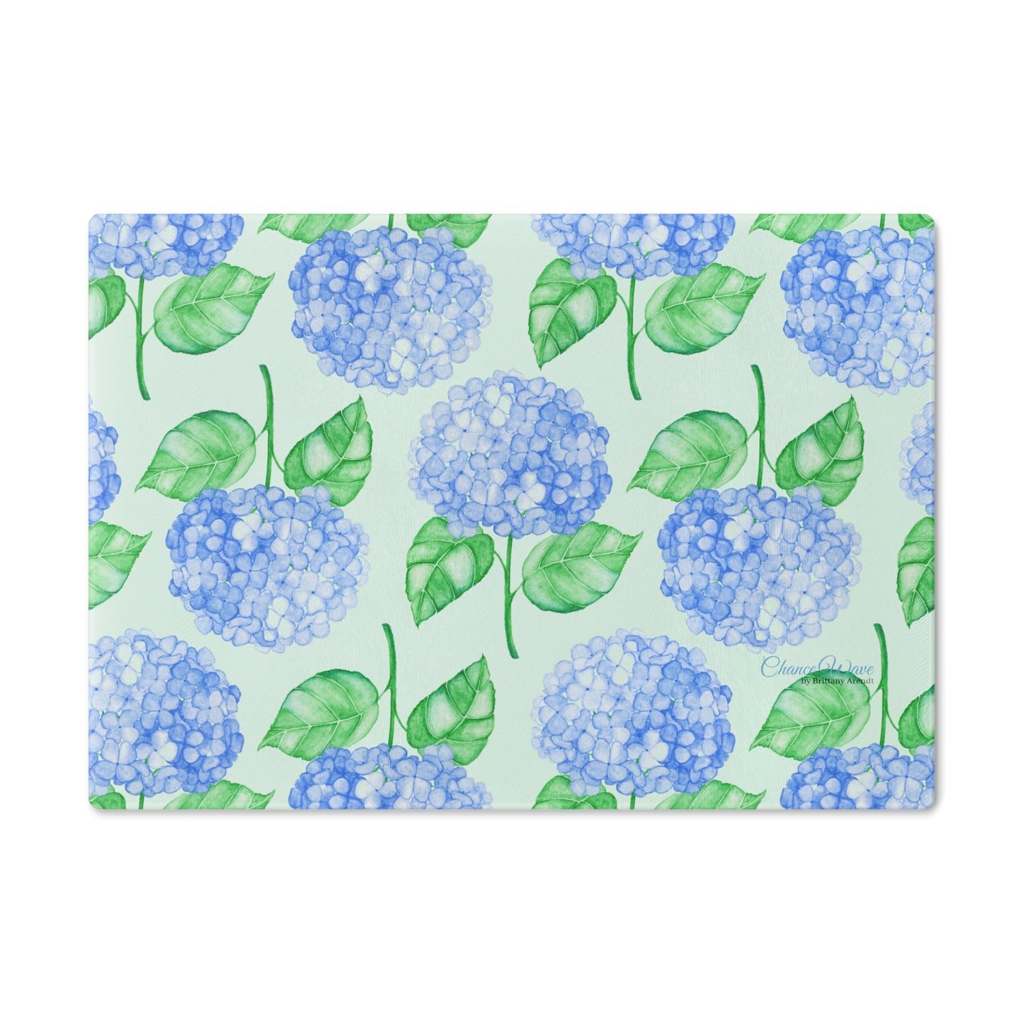 Hydrangea Tempered Glass Cutting Board