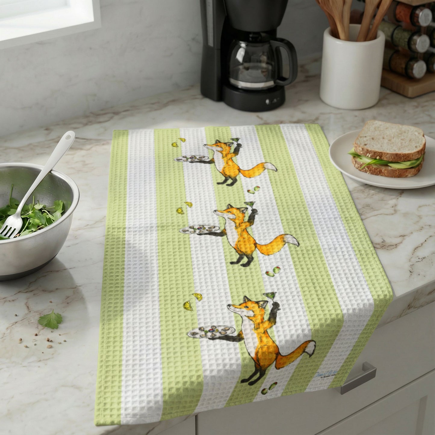 Party Animal Waffle Weave Kitchen Hand Towel