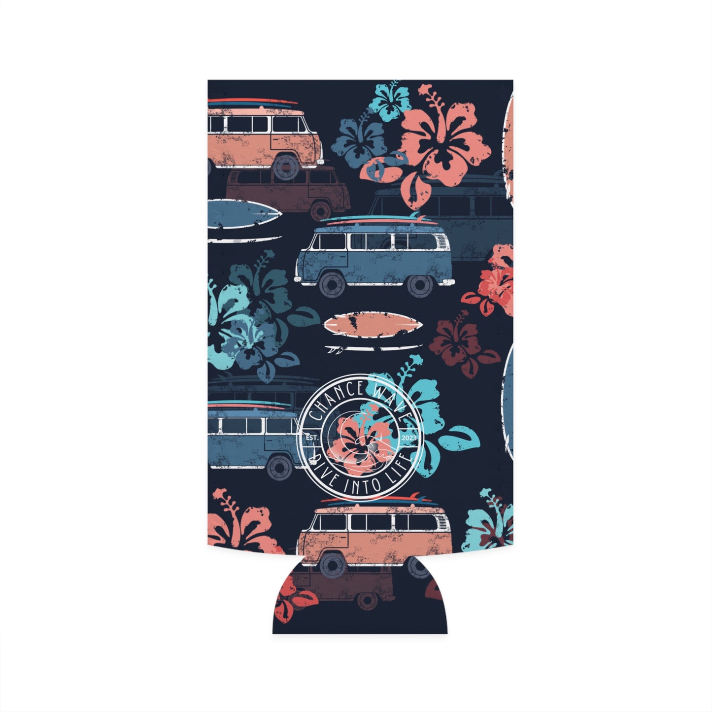 Beach Pattern Slim Koozie