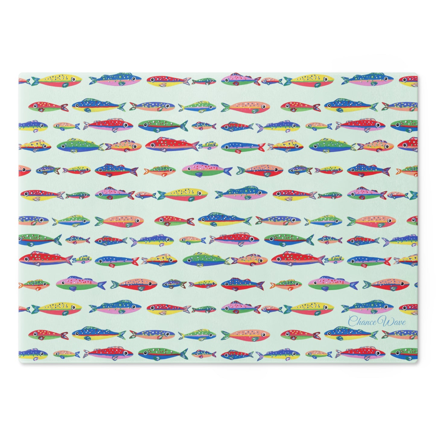 Fishy Tempered Glass Cutting Board