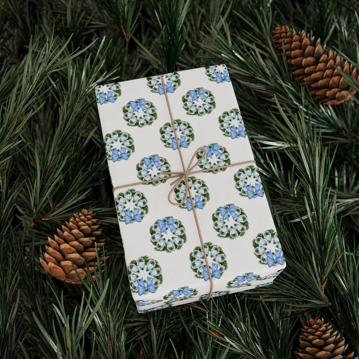 Oyster Wreath Wrapping Paper
