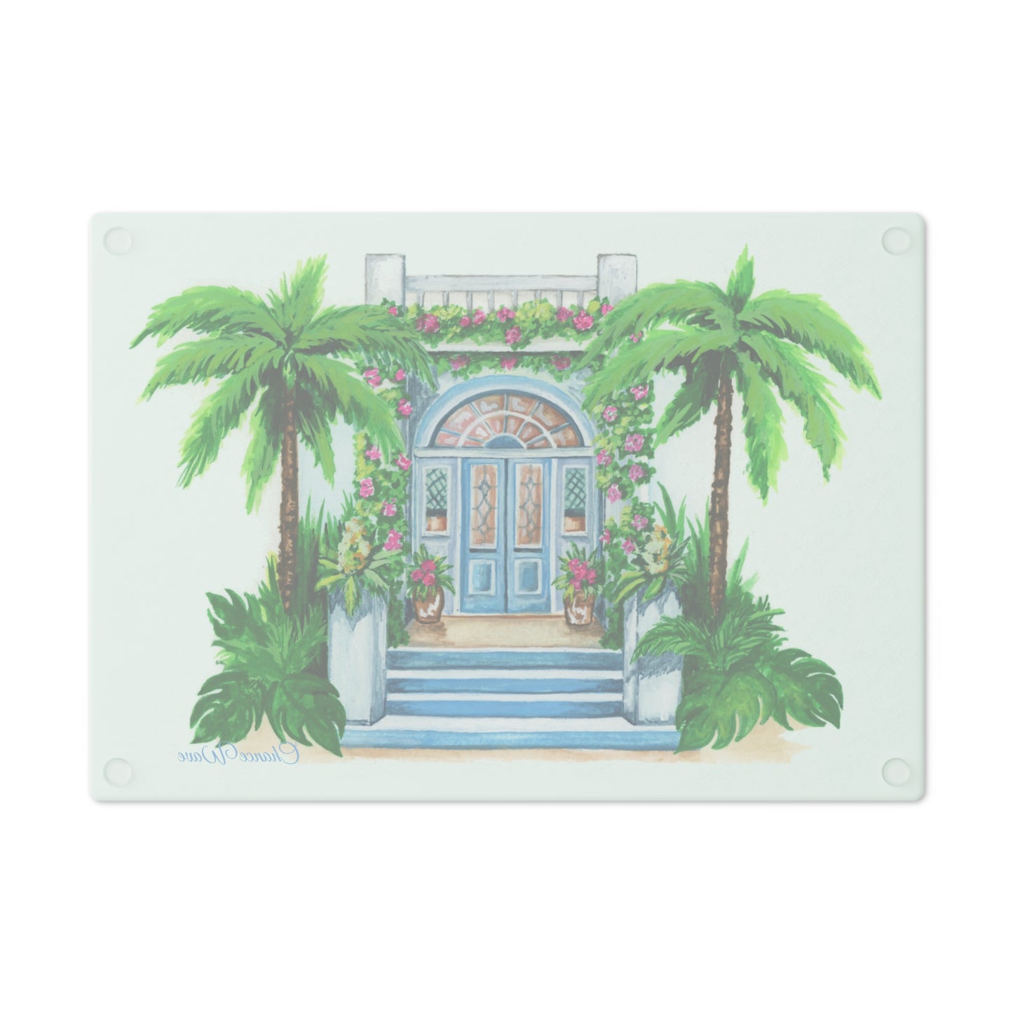 Door to Paradise Tempered Glass Cutting Board