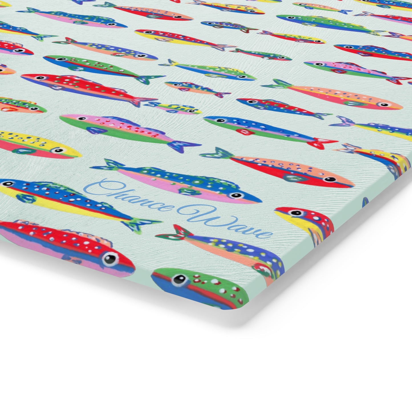 Fishy Tempered Glass Cutting Board