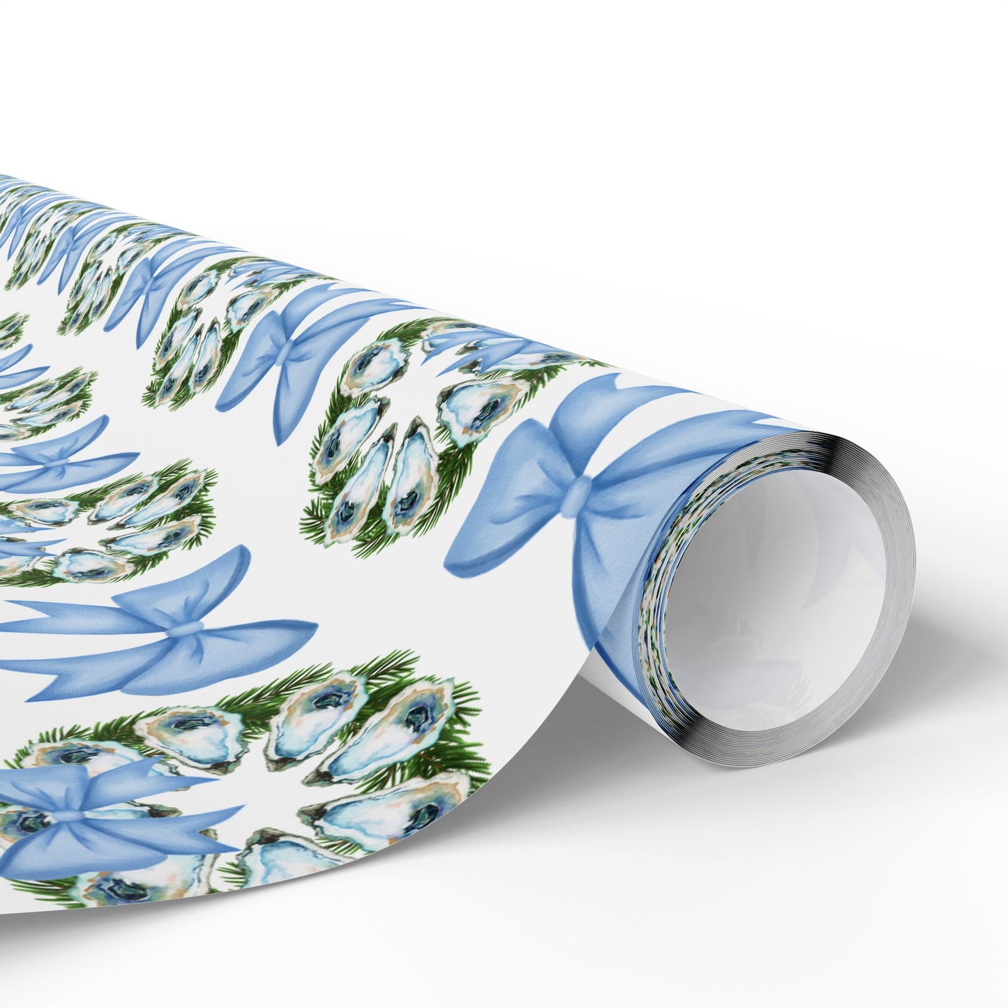 Oyster Wreath & Bow Wrapping Paper