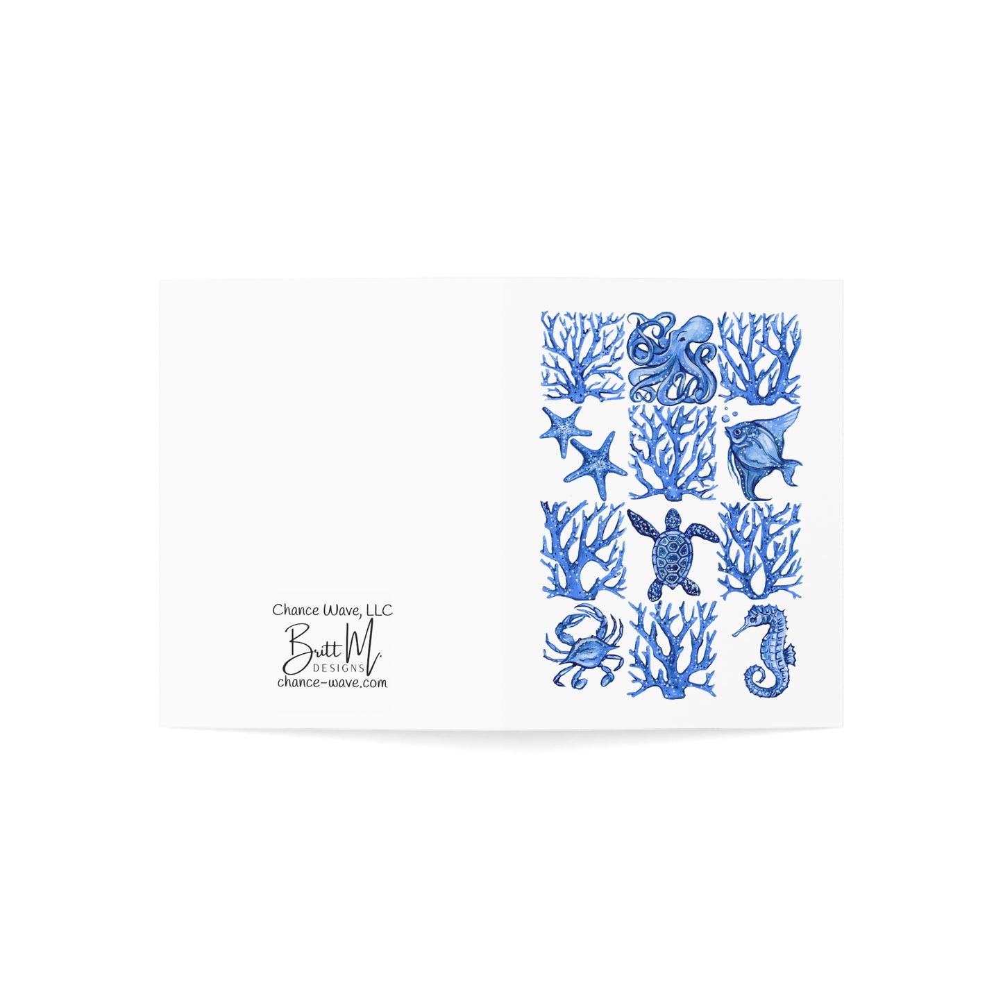 Ocean Pattern Greeting Cards (10 and 30pcs)