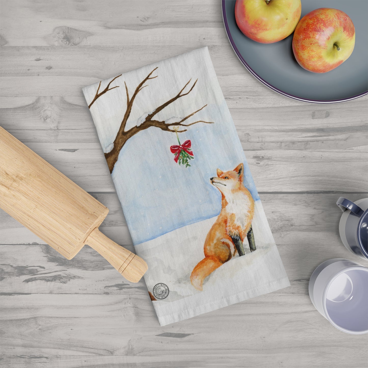 Winter Fox Tea Towel