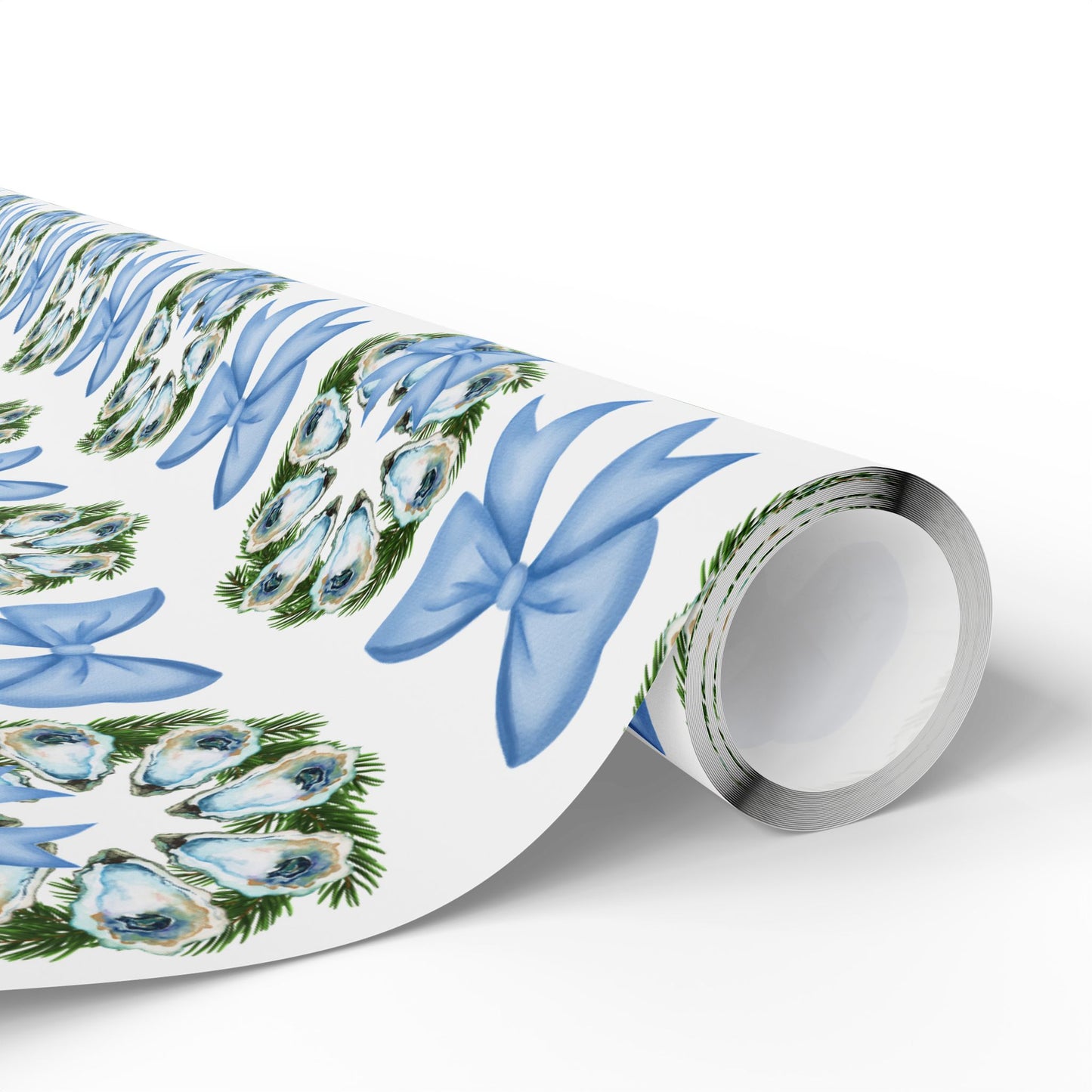 Oyster Wreath & Bow Wrapping Paper