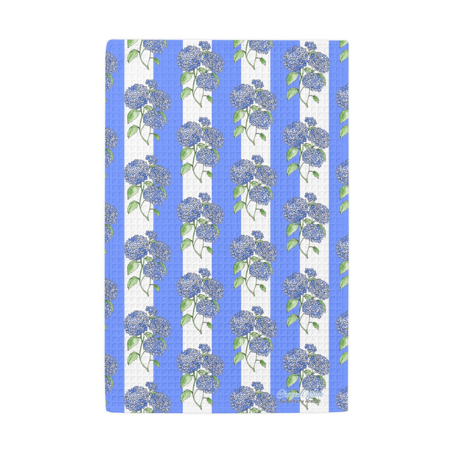 Hydrangea Pattern Waffle Weave Kitchen Hand Towel